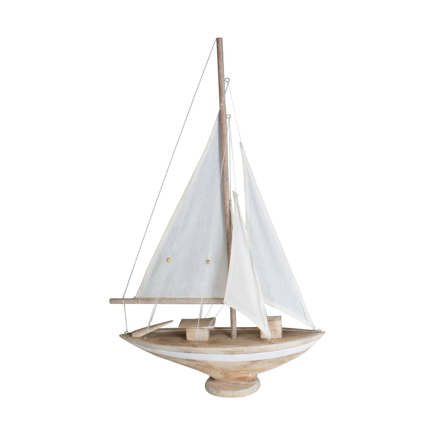 Boat albizia wood on feet 48x12x78cm - Natural