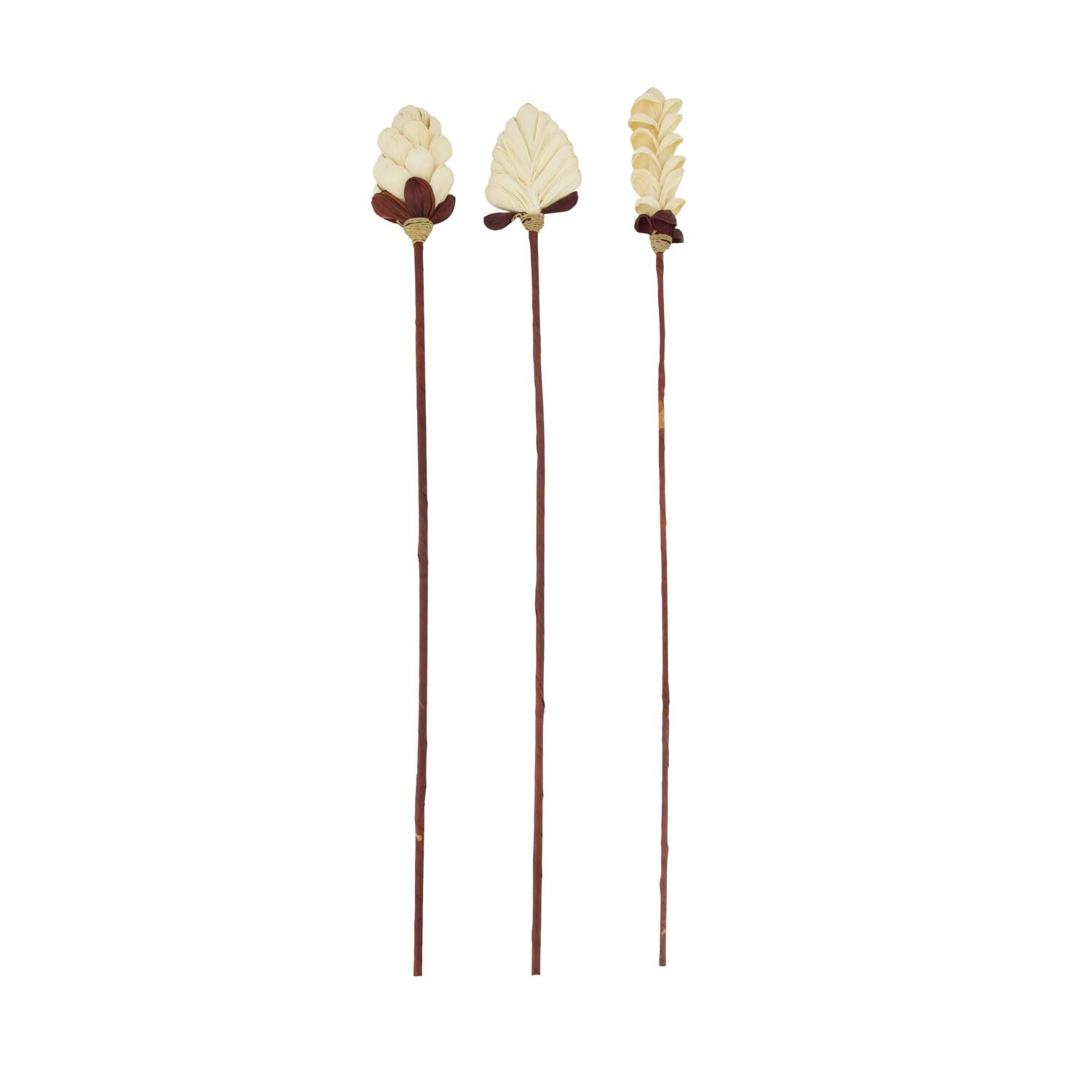 Flower corn on stick 6x7x78cm  - Natural