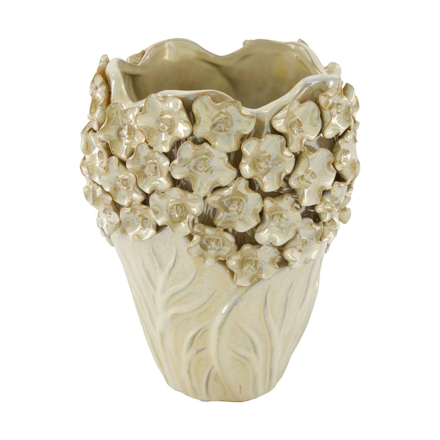 Vase with flowers ceramic 20x20x25cm