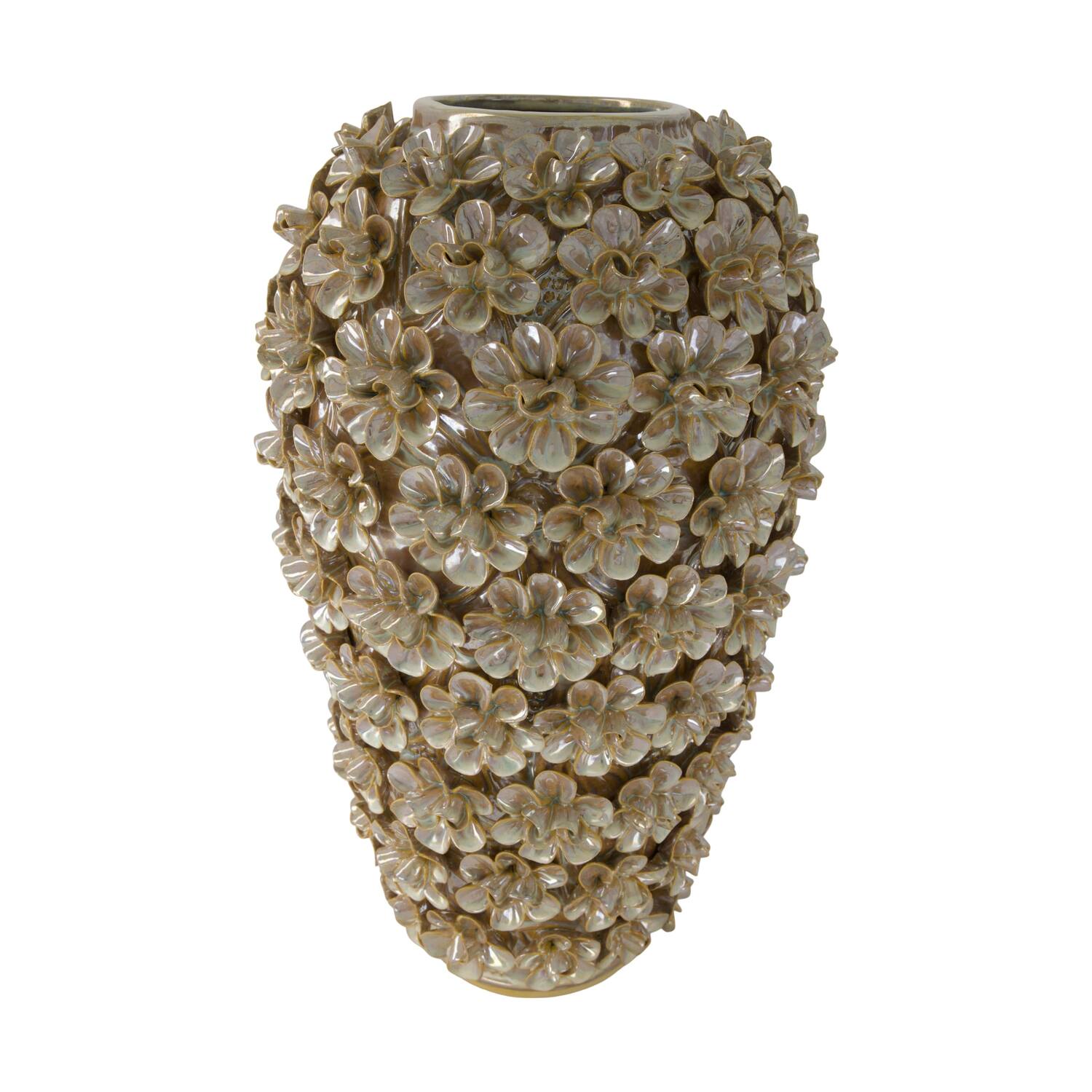 Vase with flowers ceramic 27x27x43cm