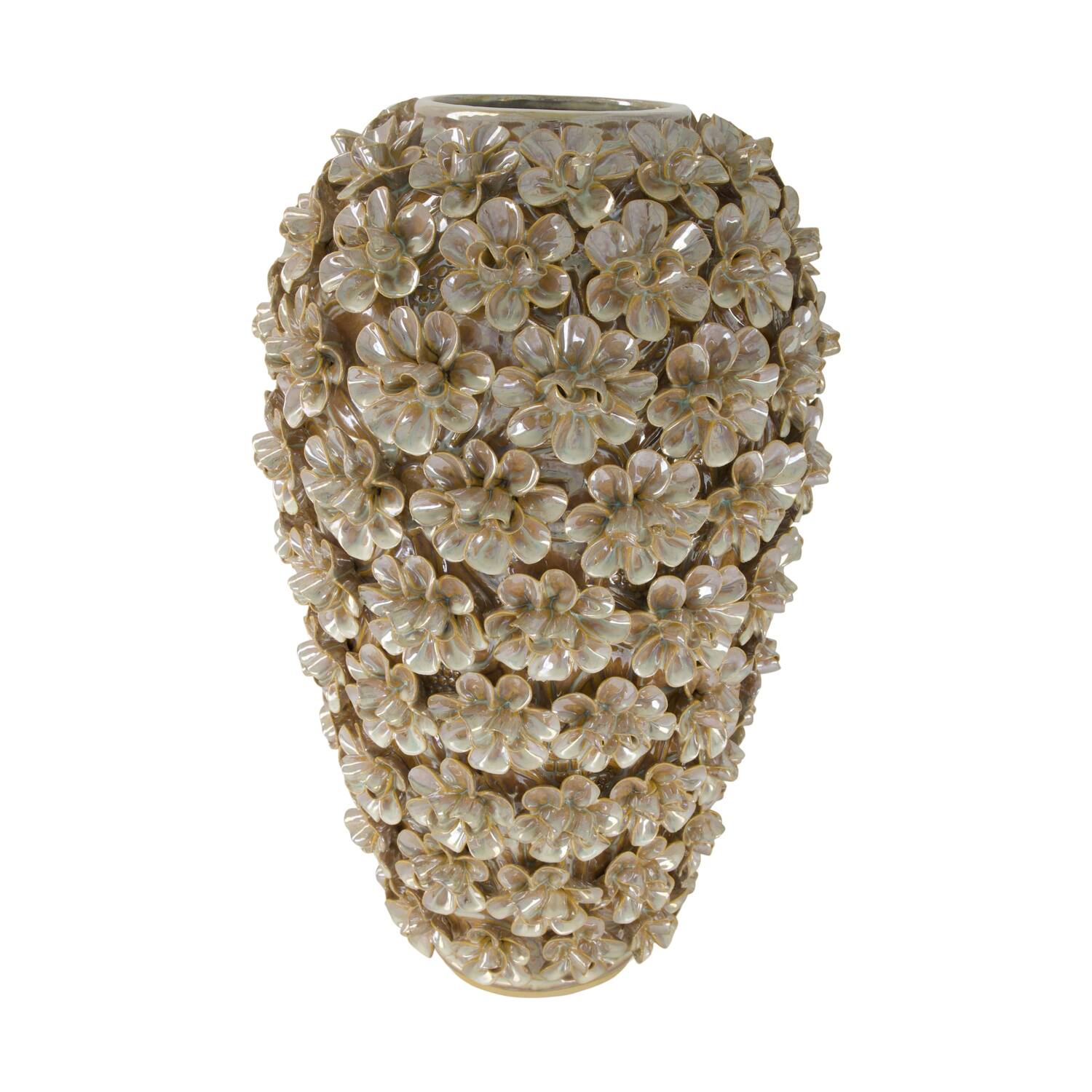 Vase with flowers ceramic 27x27x43cm