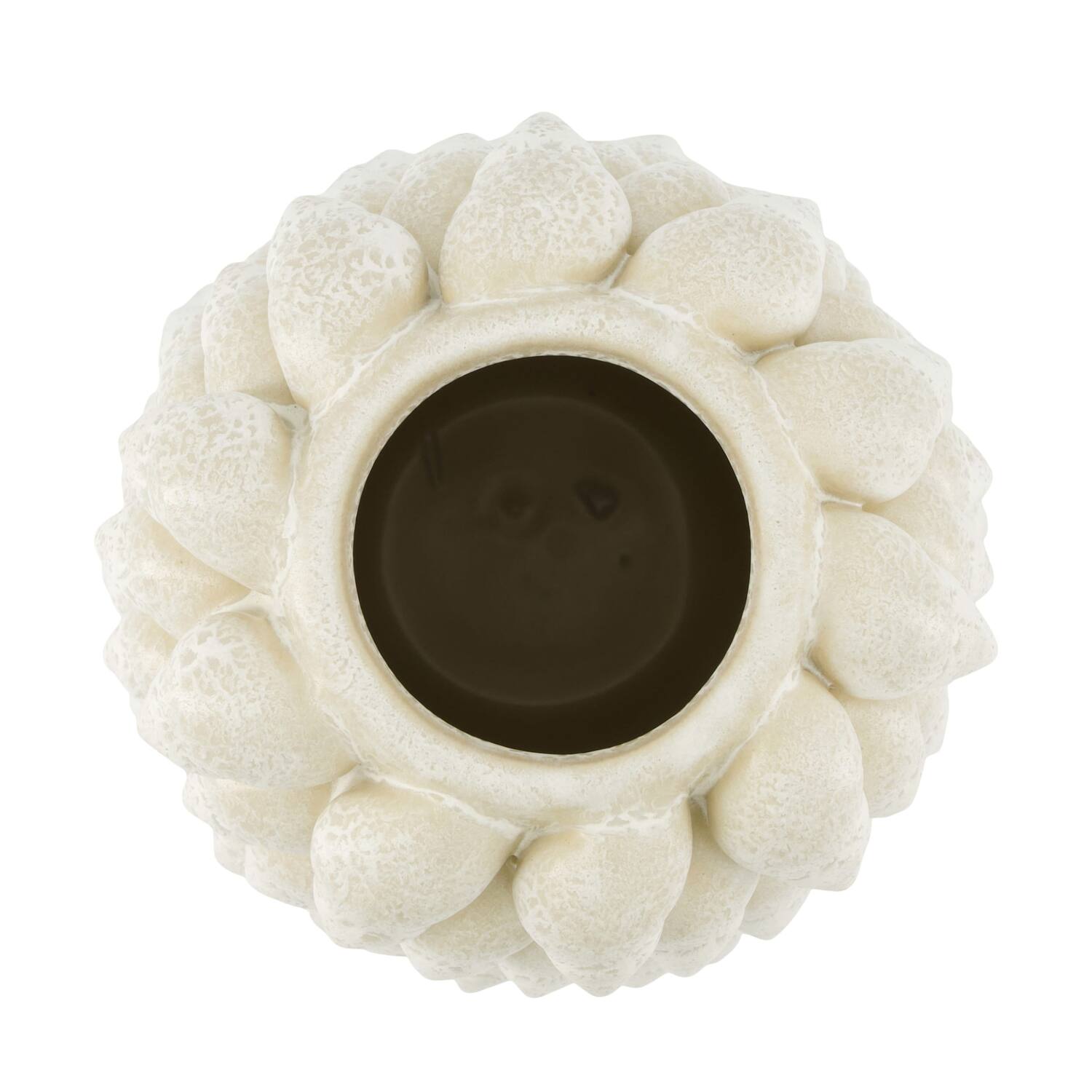 Vase ceramic with shells 19x19x32cm - White