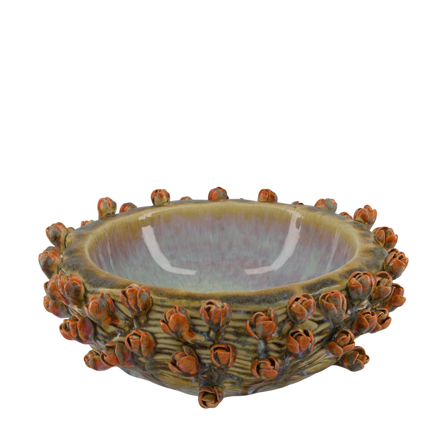 Bowl with tulips ceramic 34x34x13cm - Multi