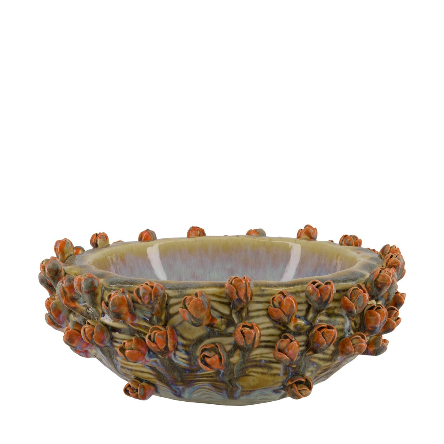 Bowl with tulips ceramic 34x34x13cm - Multi