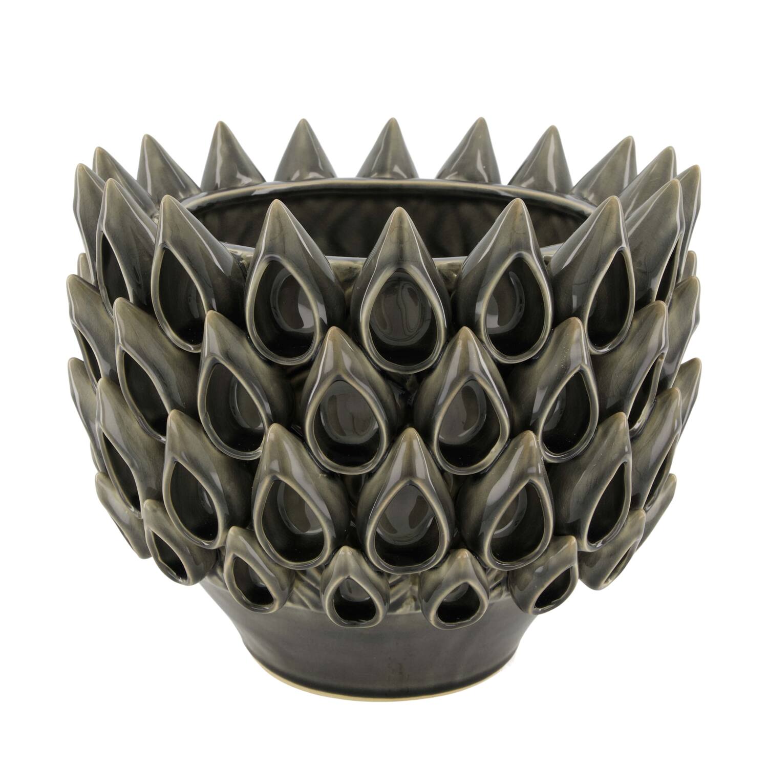 Planter ceramic 28x28x24cm - Grey