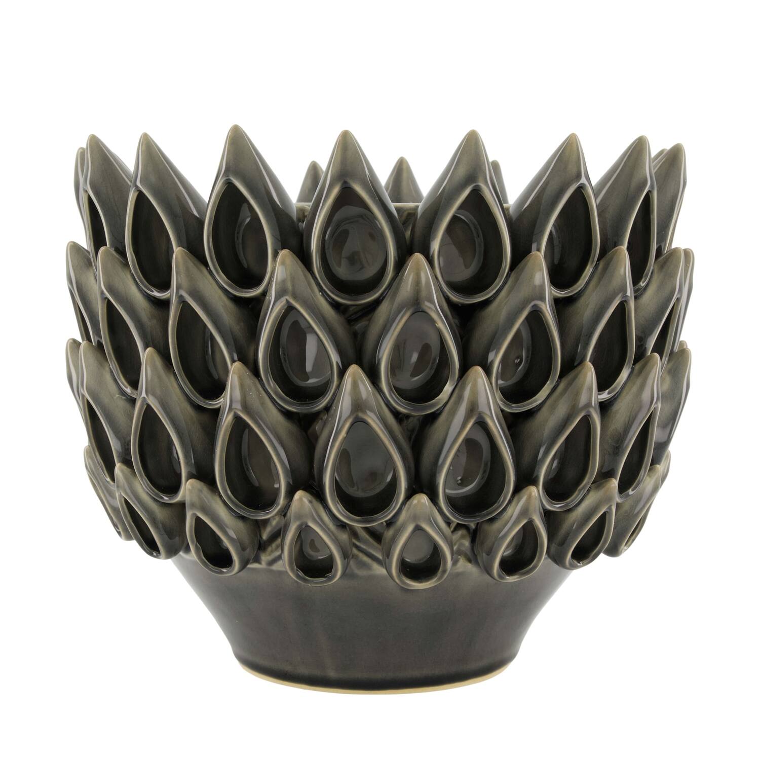 Planter ceramic 28x28x24cm - Grey