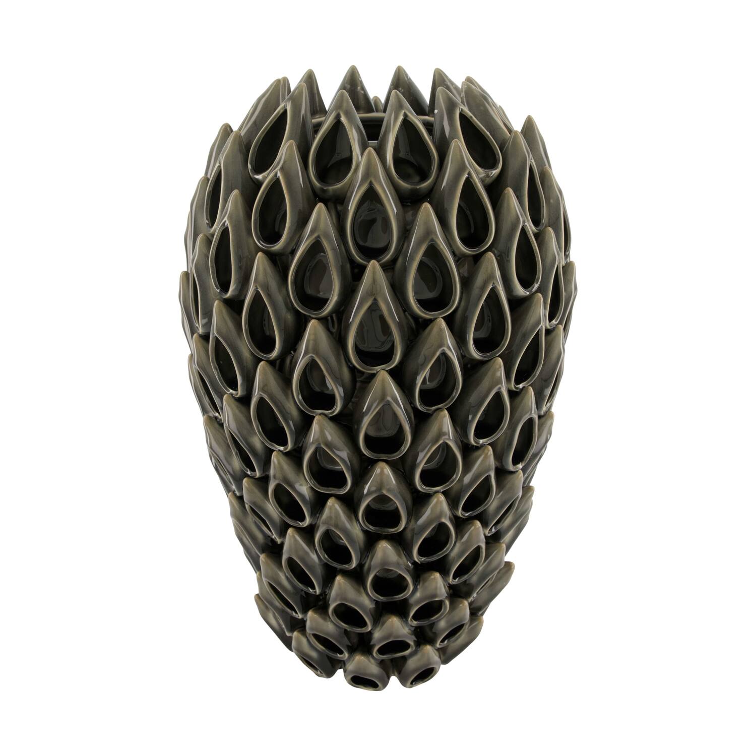 Vase ceramic 28x28x46cm - Grey