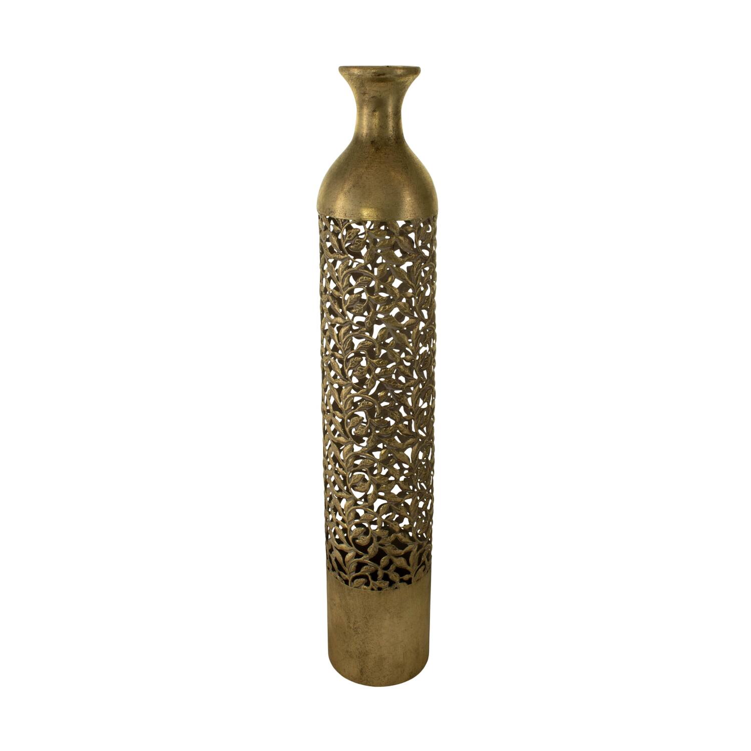 Bottle round metal 13.5x13.5x75.5cm