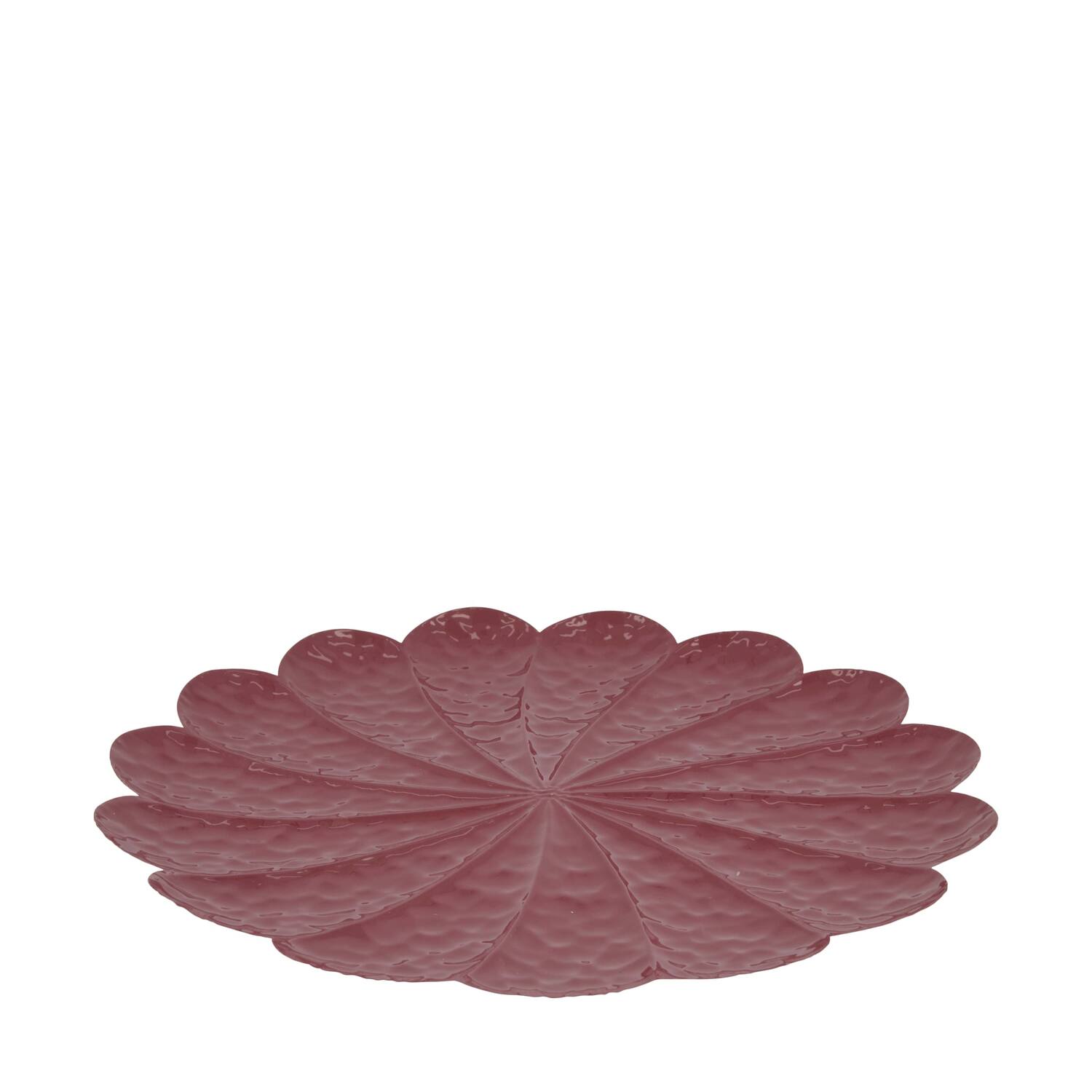Tray round metal 38x38x2cm - Red