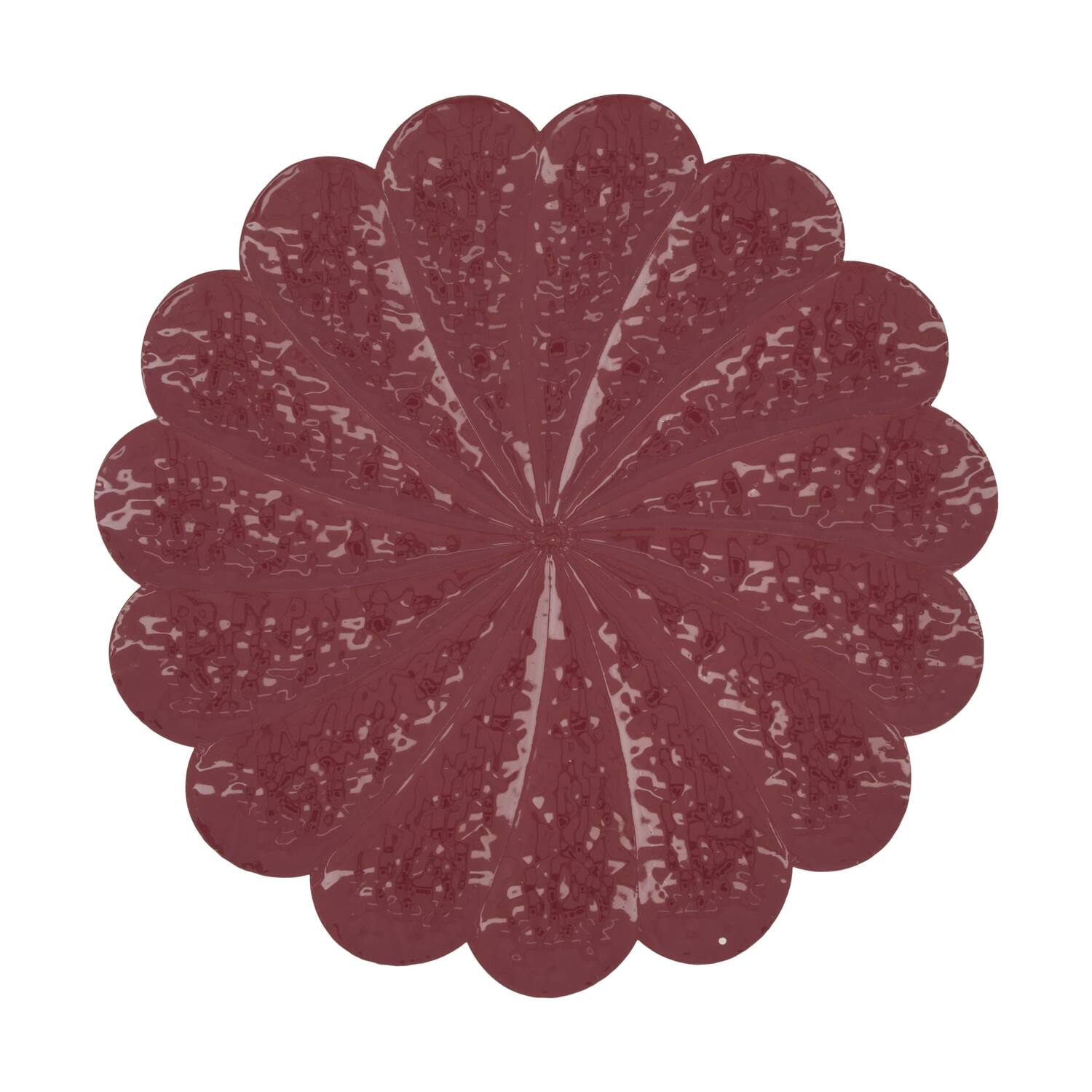 Tray round metal 38x38x2cm - Red
