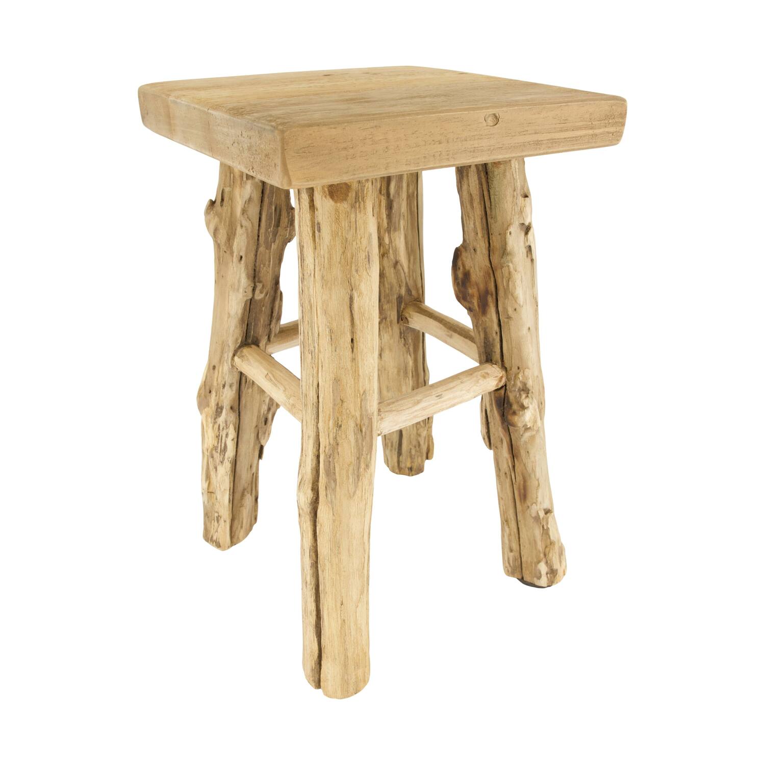 Stool teak wood 30x30x48cm - Natural