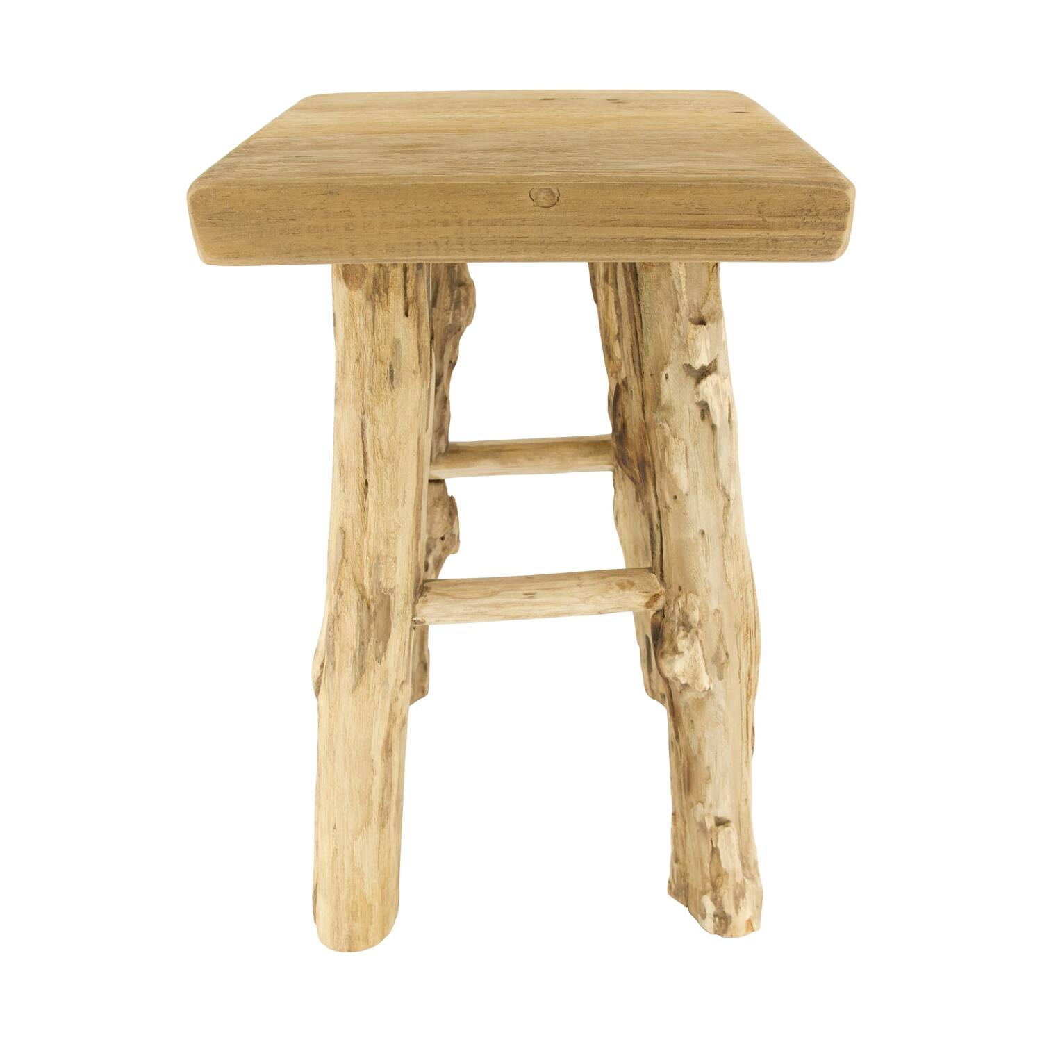Stool teak wood 30x30x48cm - Natural