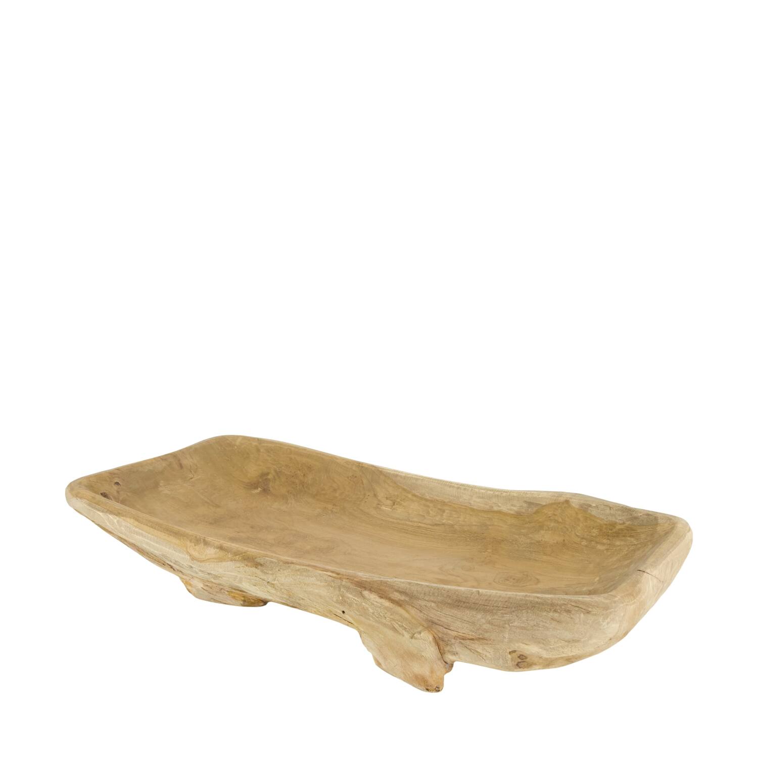 Bowl teak wood on feet 50x28x9cm - Natural