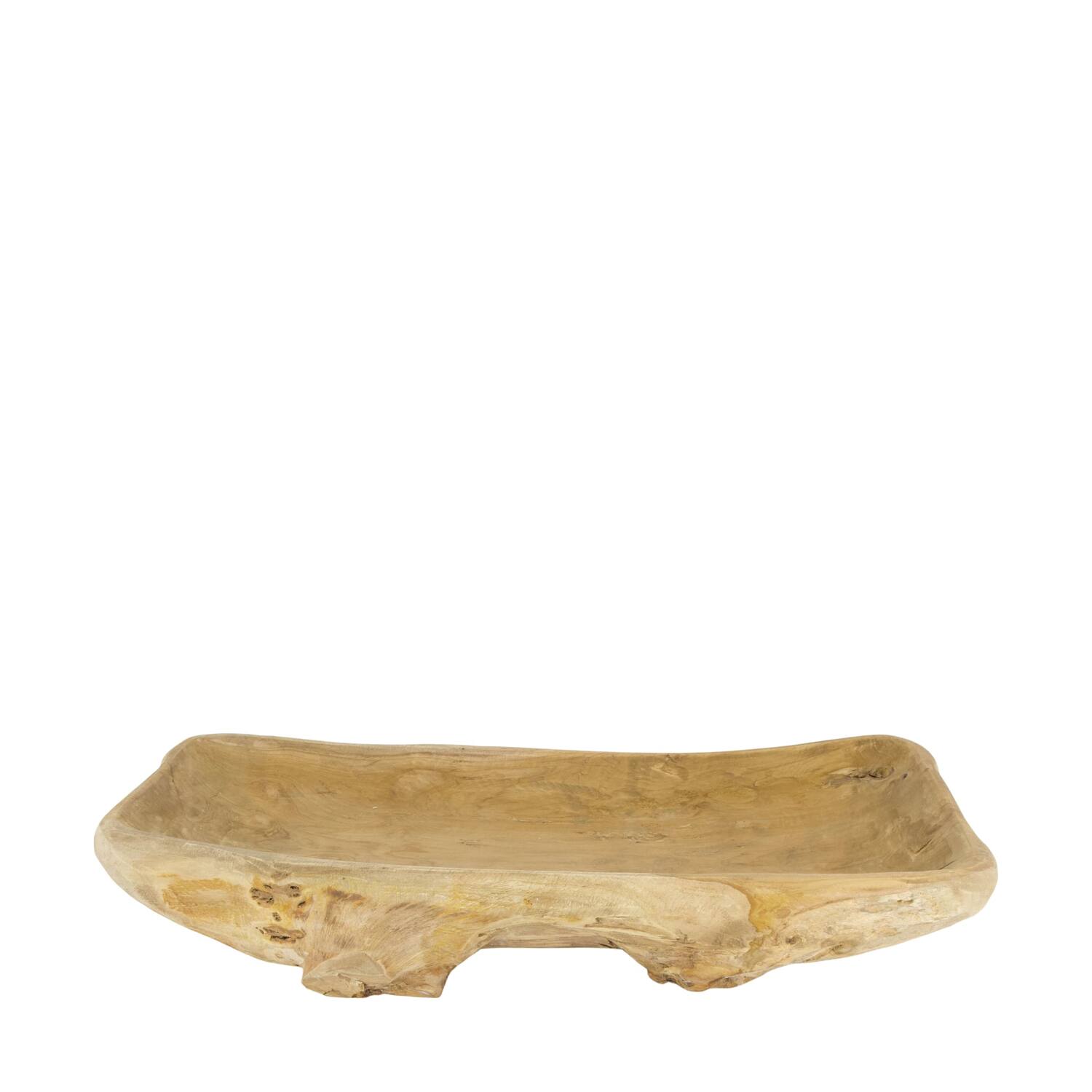 Bowl teak wood on feet 50x28x9cm - Natural