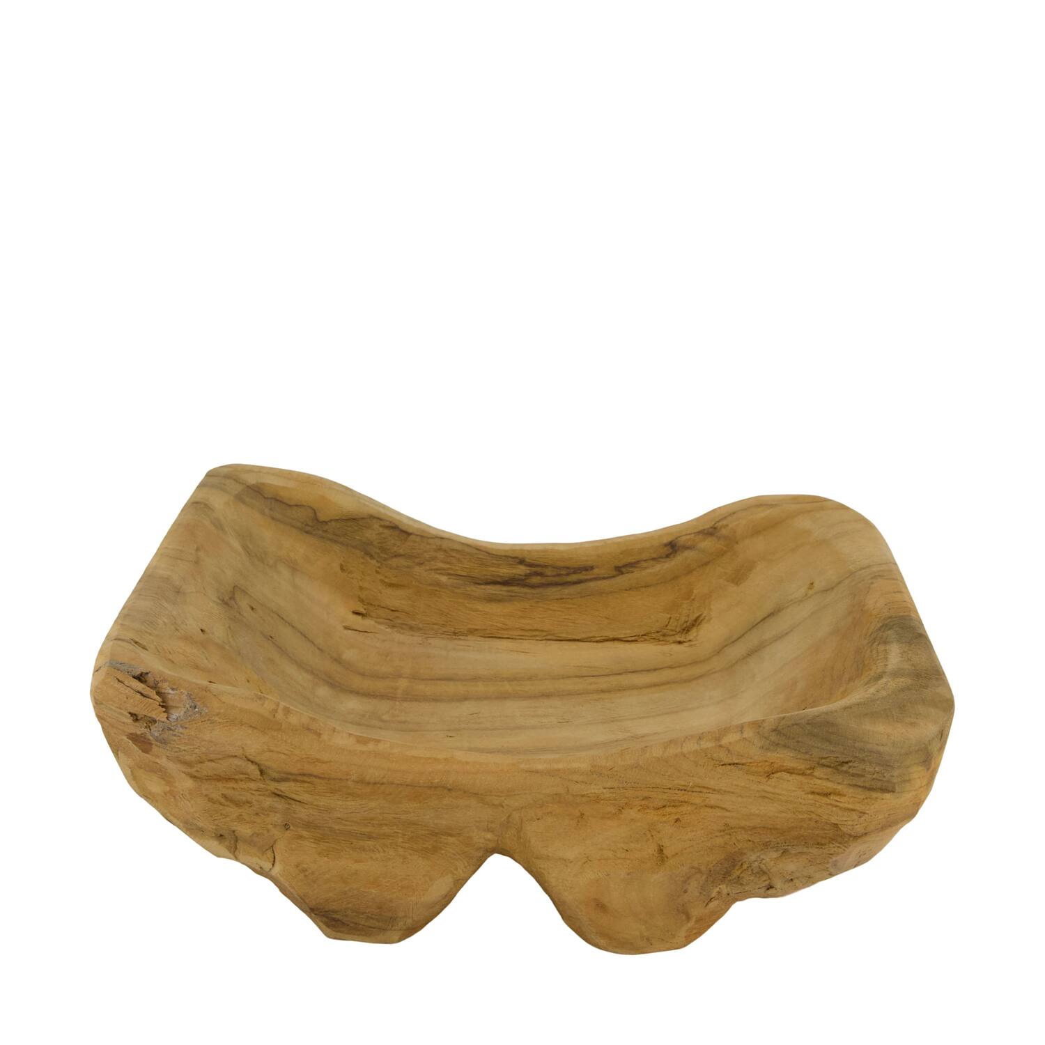 Bowl teak wood on feet 30x20x8cm