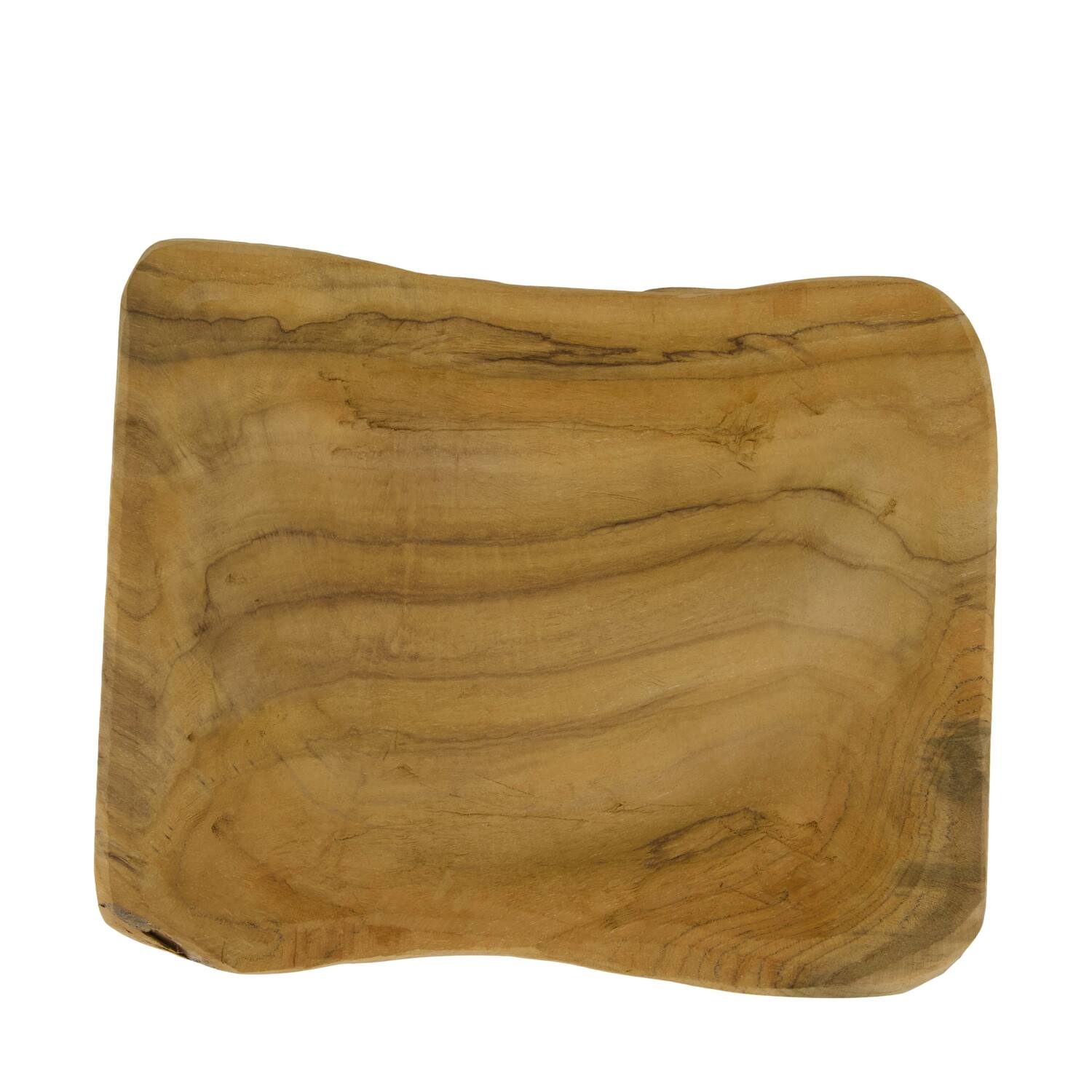 Bowl teak wood on feet 30x20x8cm