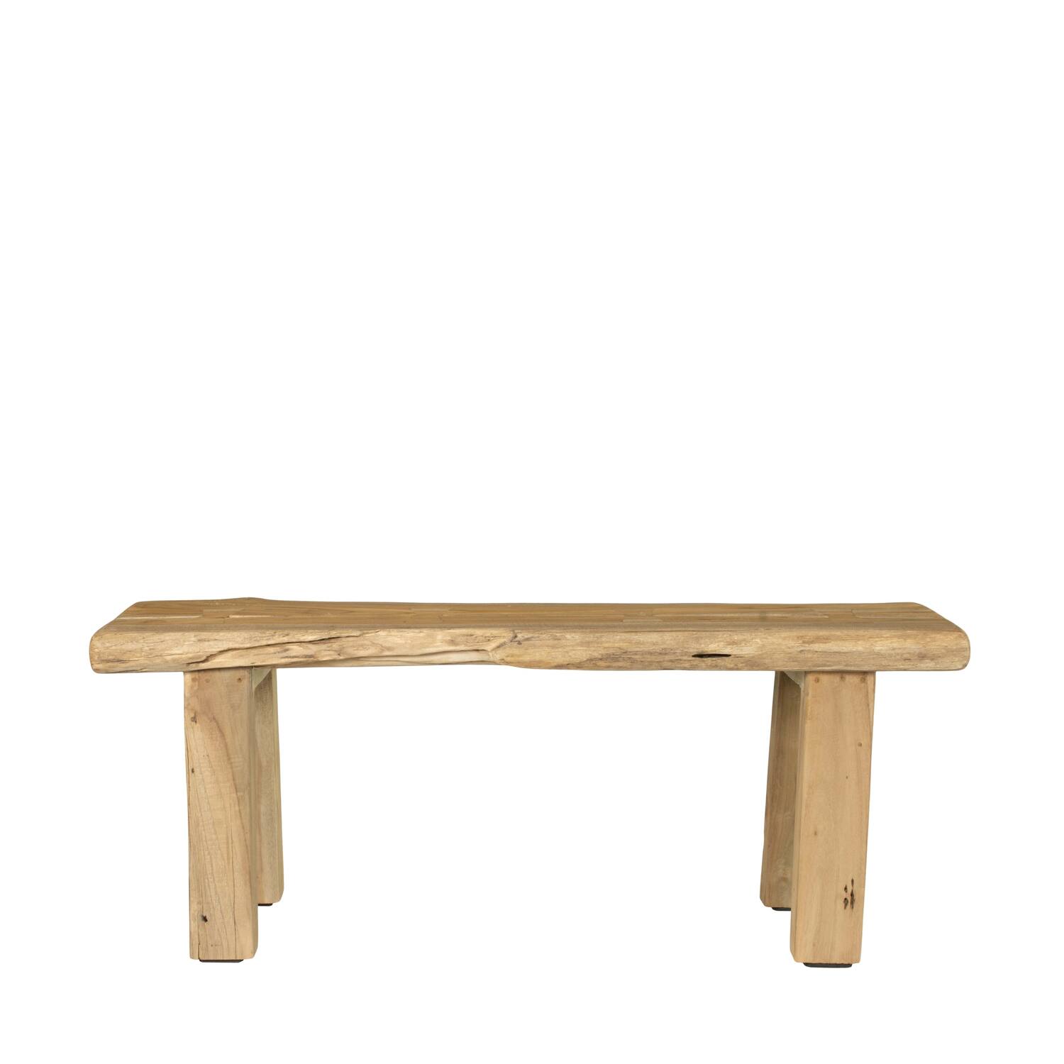 Bench teak wood 100x28x40cm - Natural