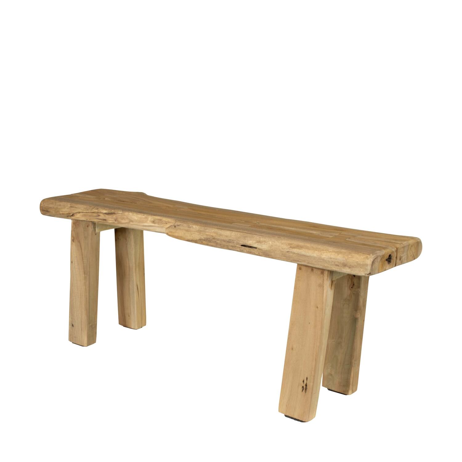 Bench teak wood 100x28x40cm - Natural