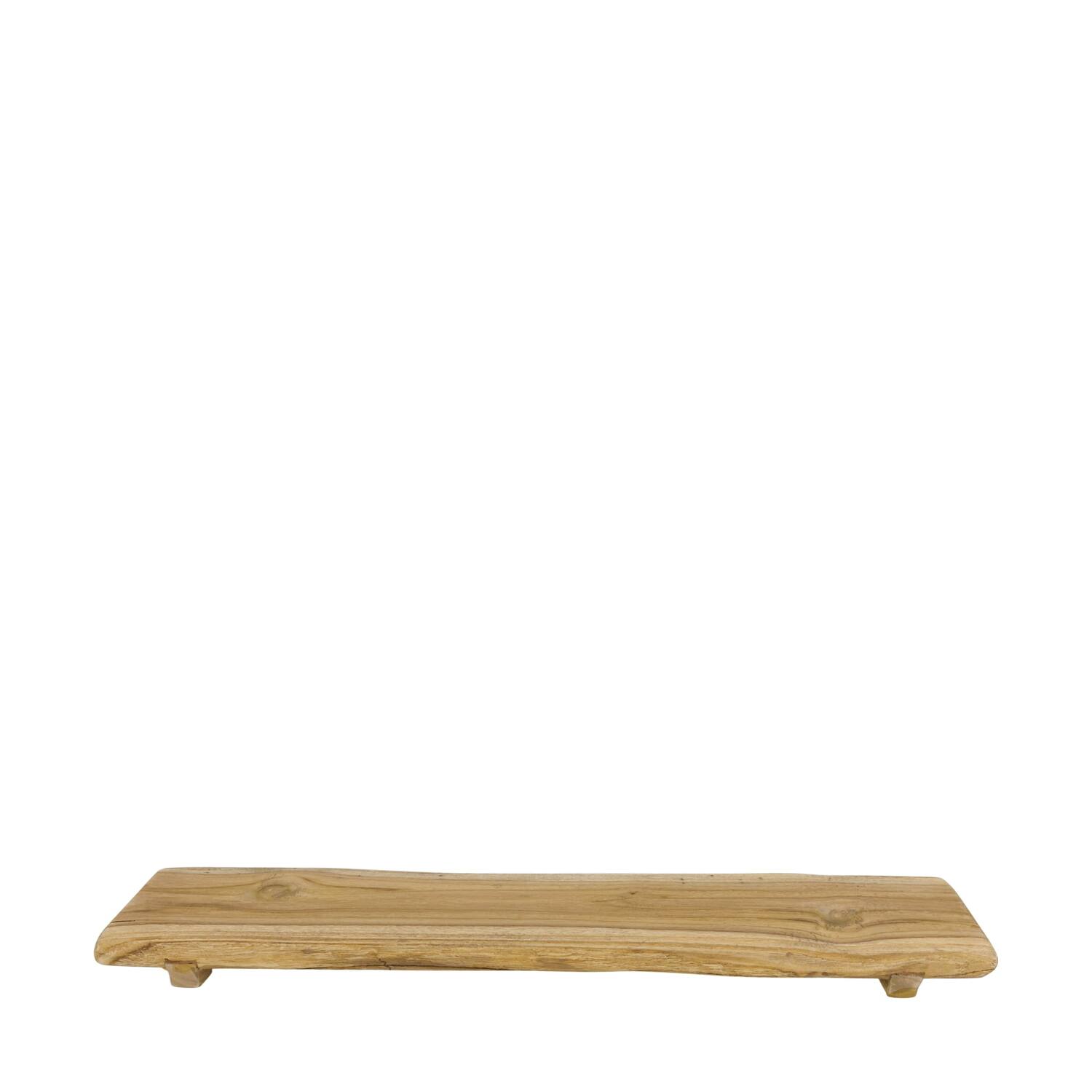 Tray teak wood on feet 58x12x3.5cm