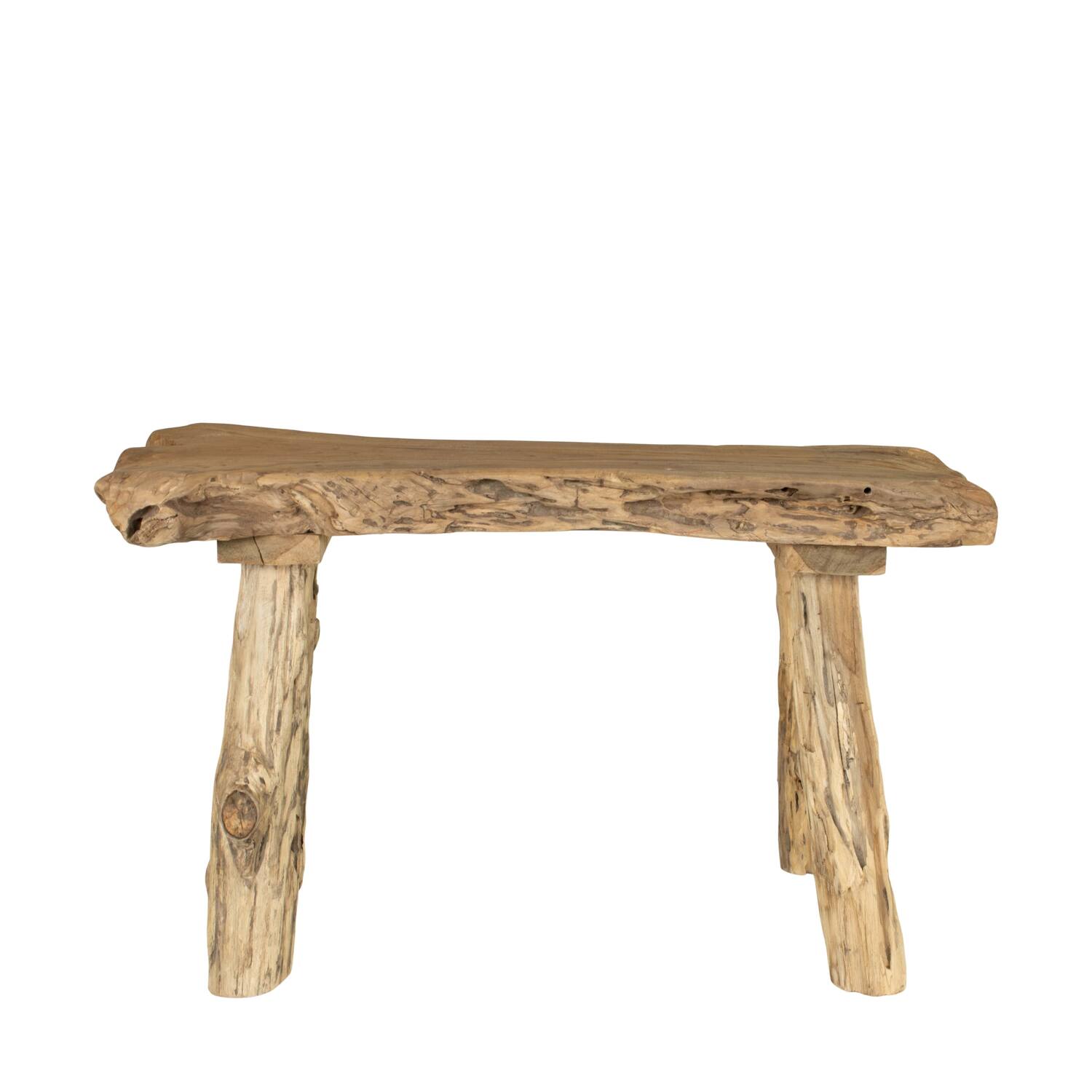 Bench teak wood 80x35x48cm KD - Natural