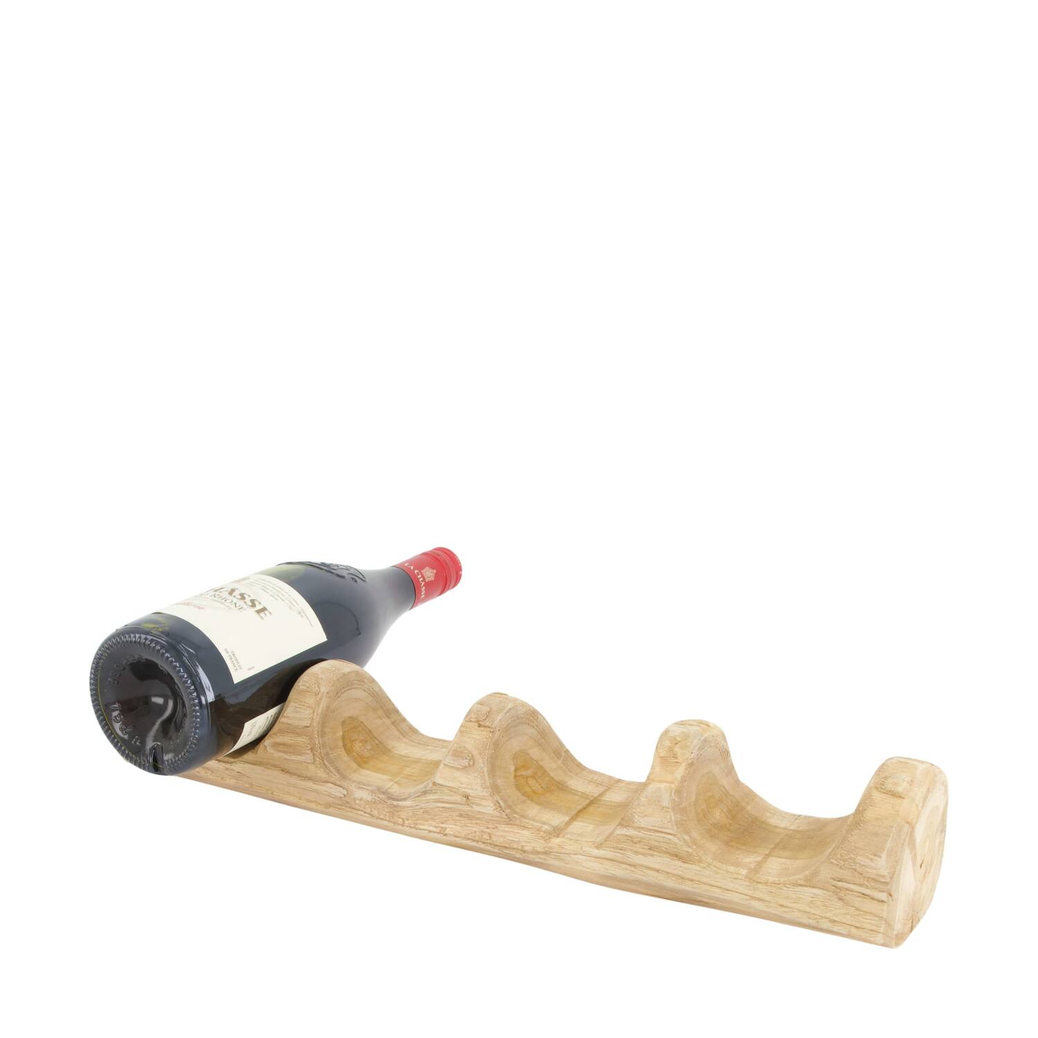 Winebottle holder teak wood 45x9x7cm - Natural