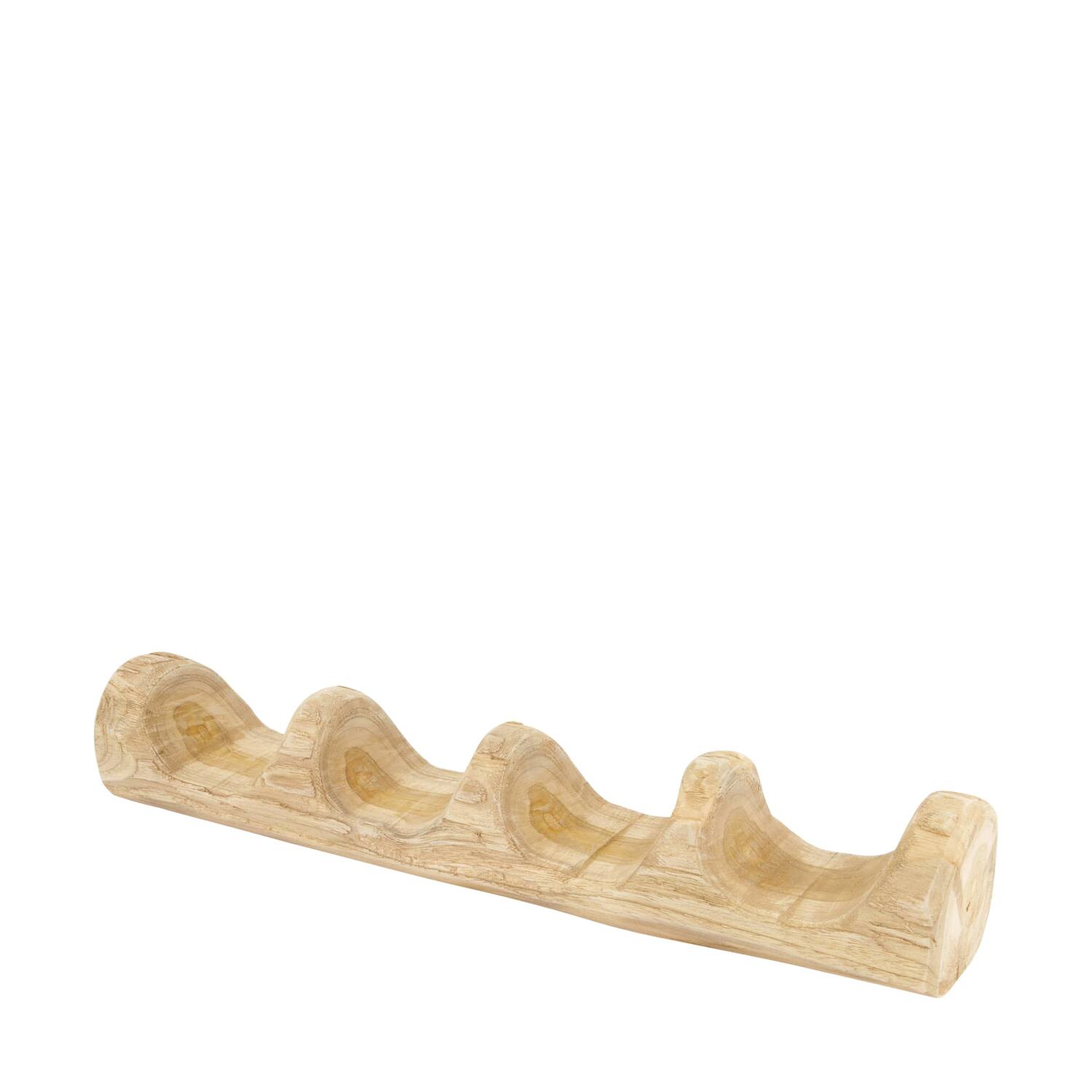 Winebottle holder teak wood 45x9x7cm - Natural