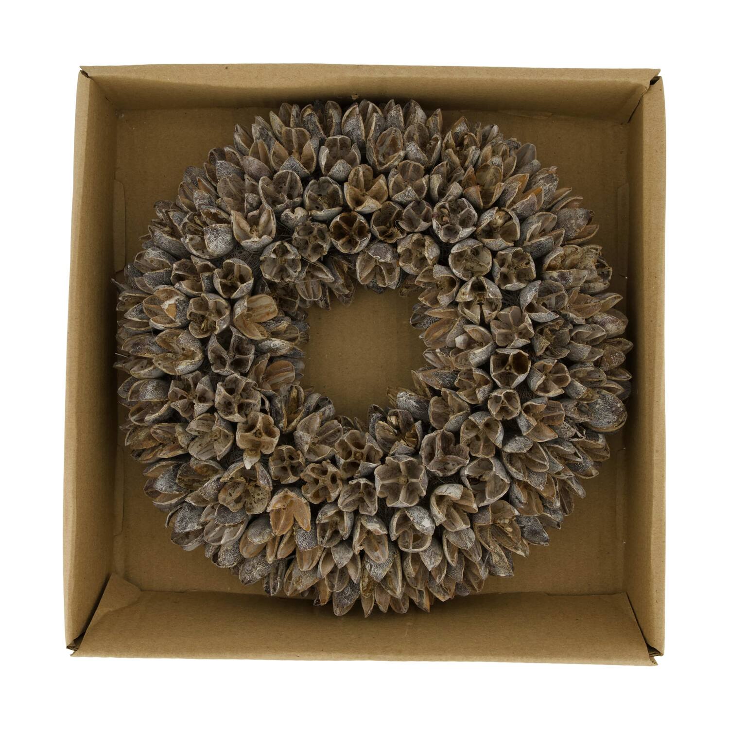 Wreath bakuli nature 27x27x7cm