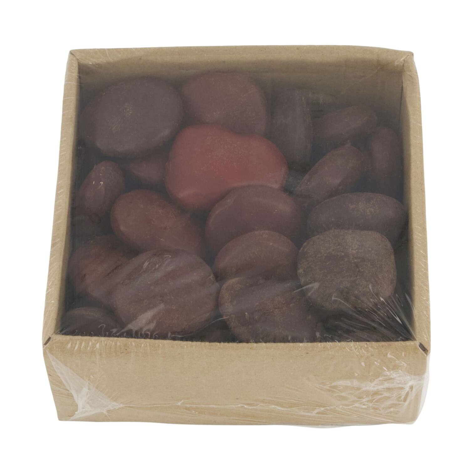 Exotic mix pangra seed polished tray nature 16.5x16.5x7cm 800gr - Brown