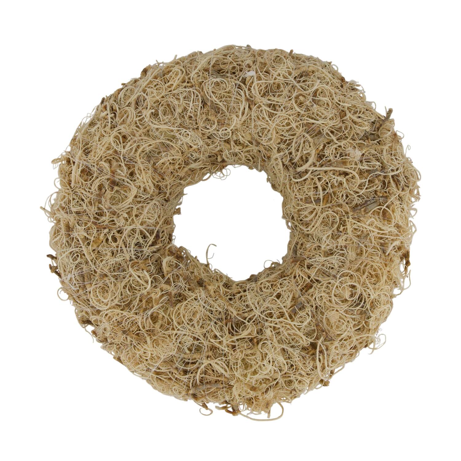 Wreath curly moss nature 25x25x6cm