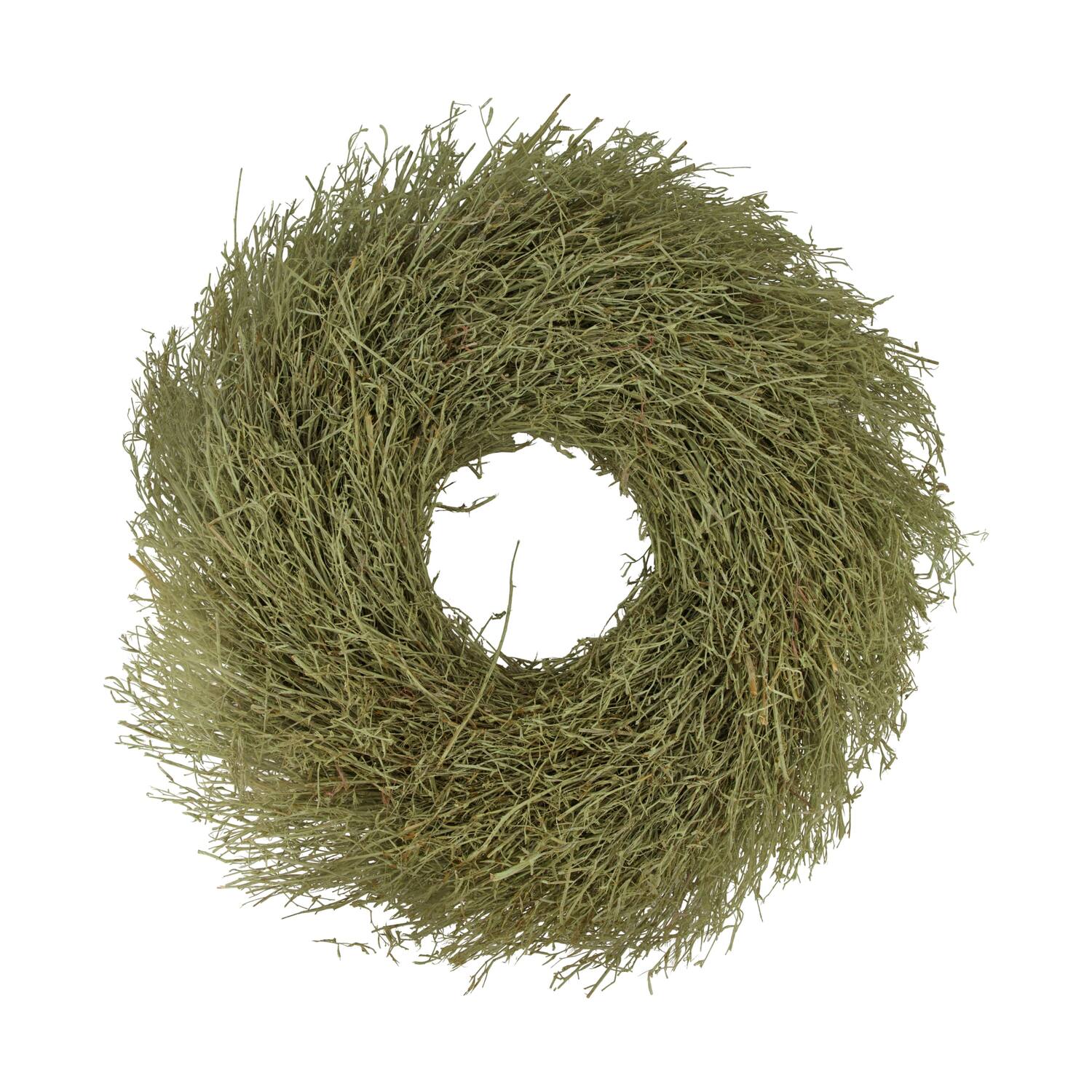 Wreath chili grass in poly wrap nature 59x59x14.5cm - Green