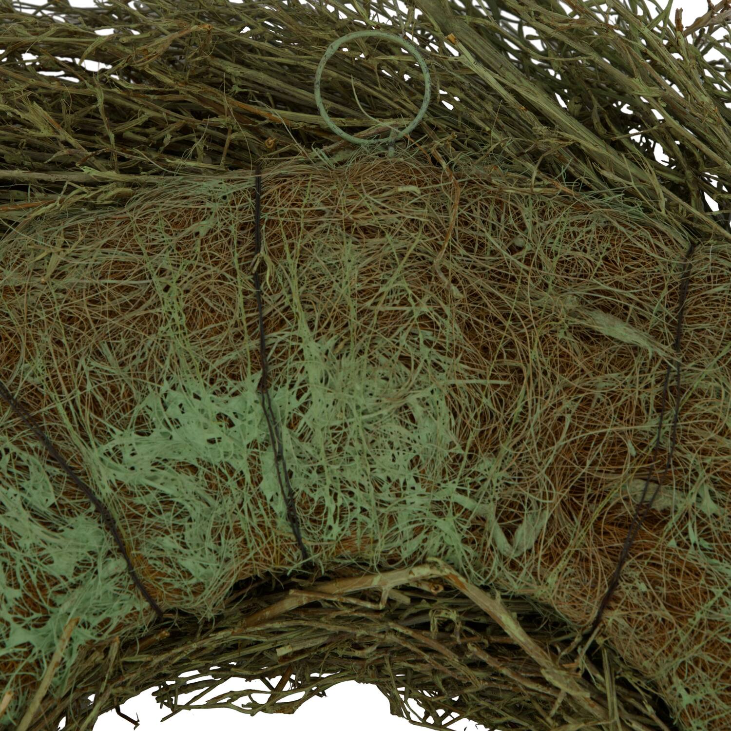 Wreath chili grass in poly wrap nature 59x59x14.5cm - Green