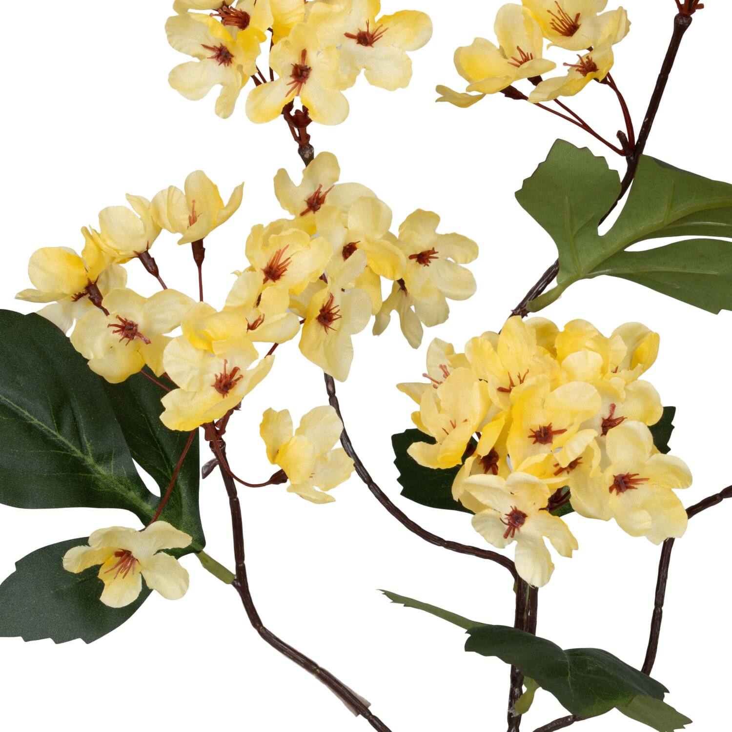 Branch cherry blossom artificial 73x27x16cm - Yellow