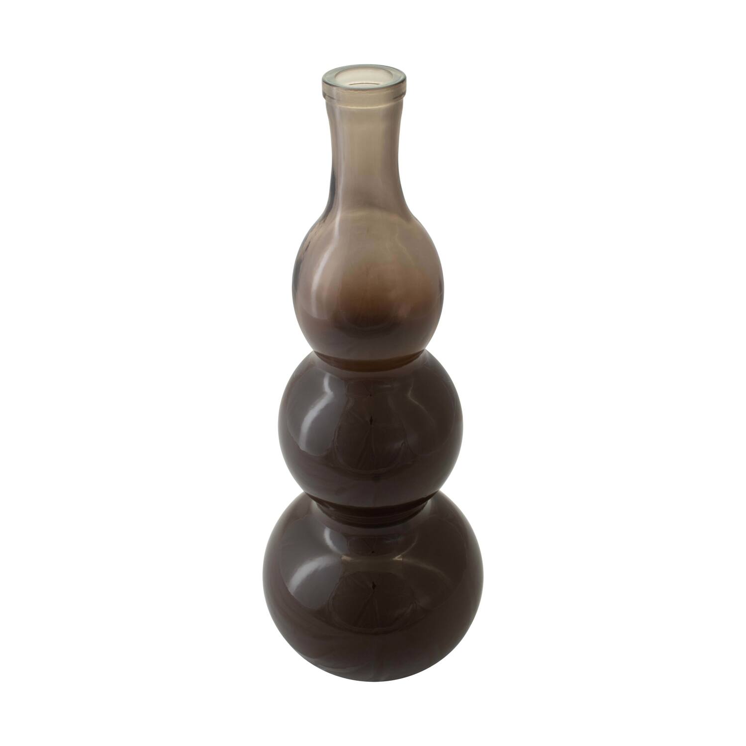 Bottle recycled glass 17x17x45cm - Brown