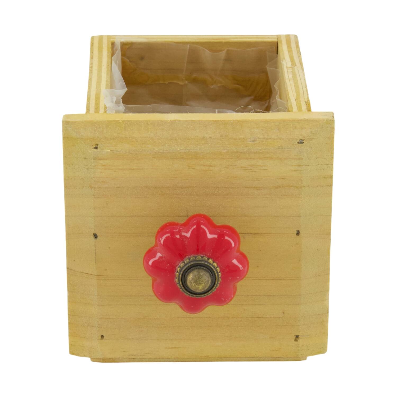 Planter plywood with plastic 9x9x9cm
