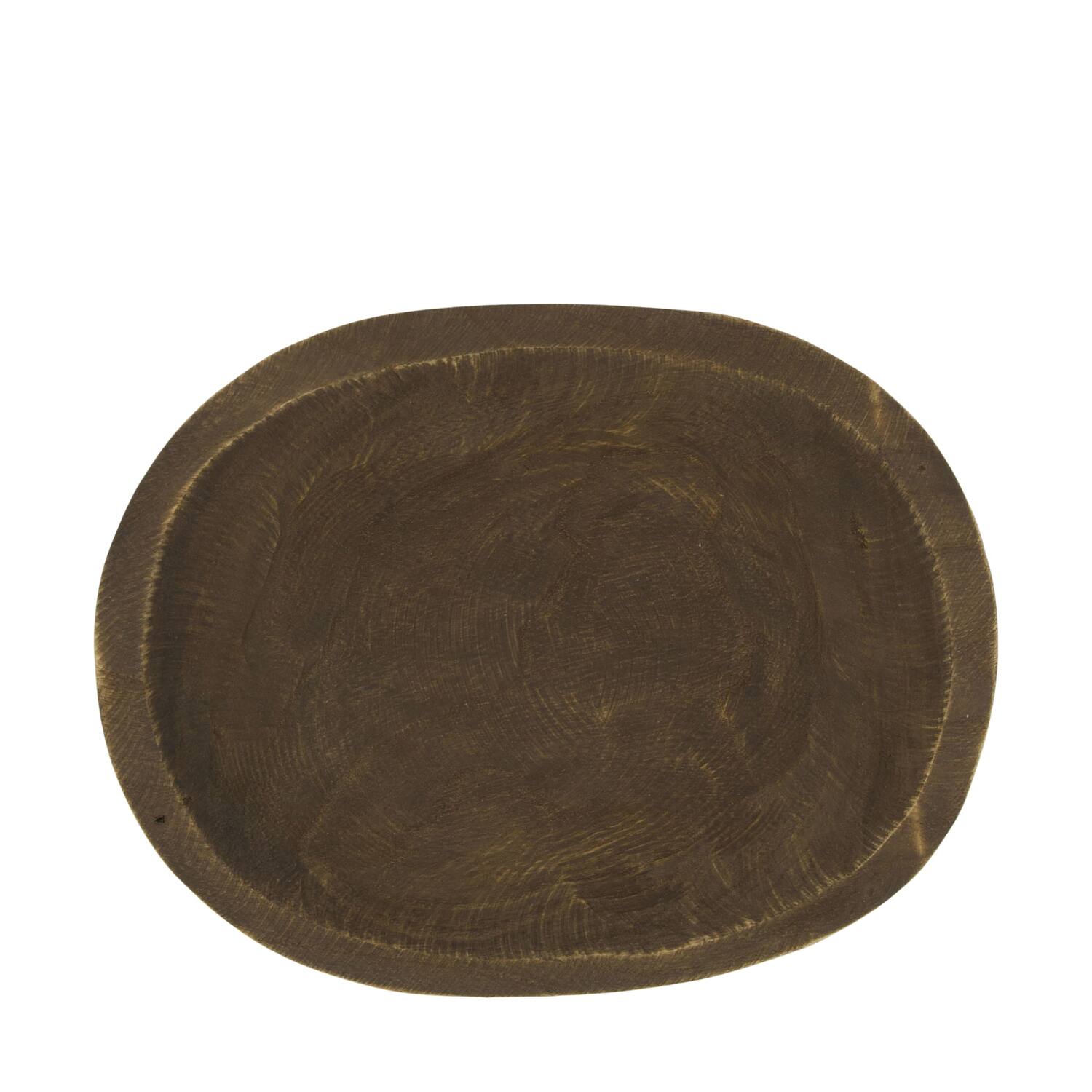 Bowl paulownia wood 28x22x8cm - Black