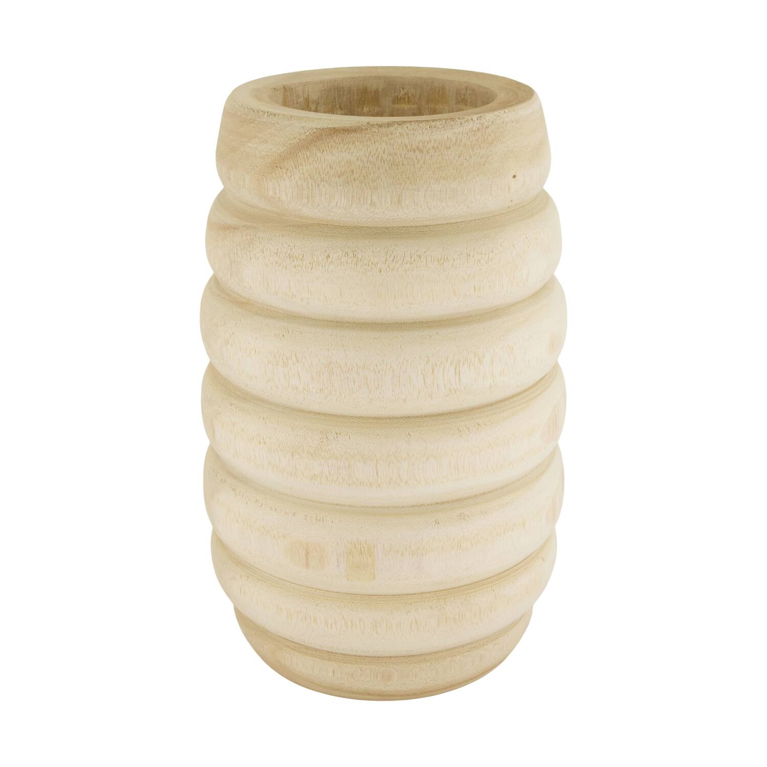 Vase paulownia wood 18x18x28cm - Natural