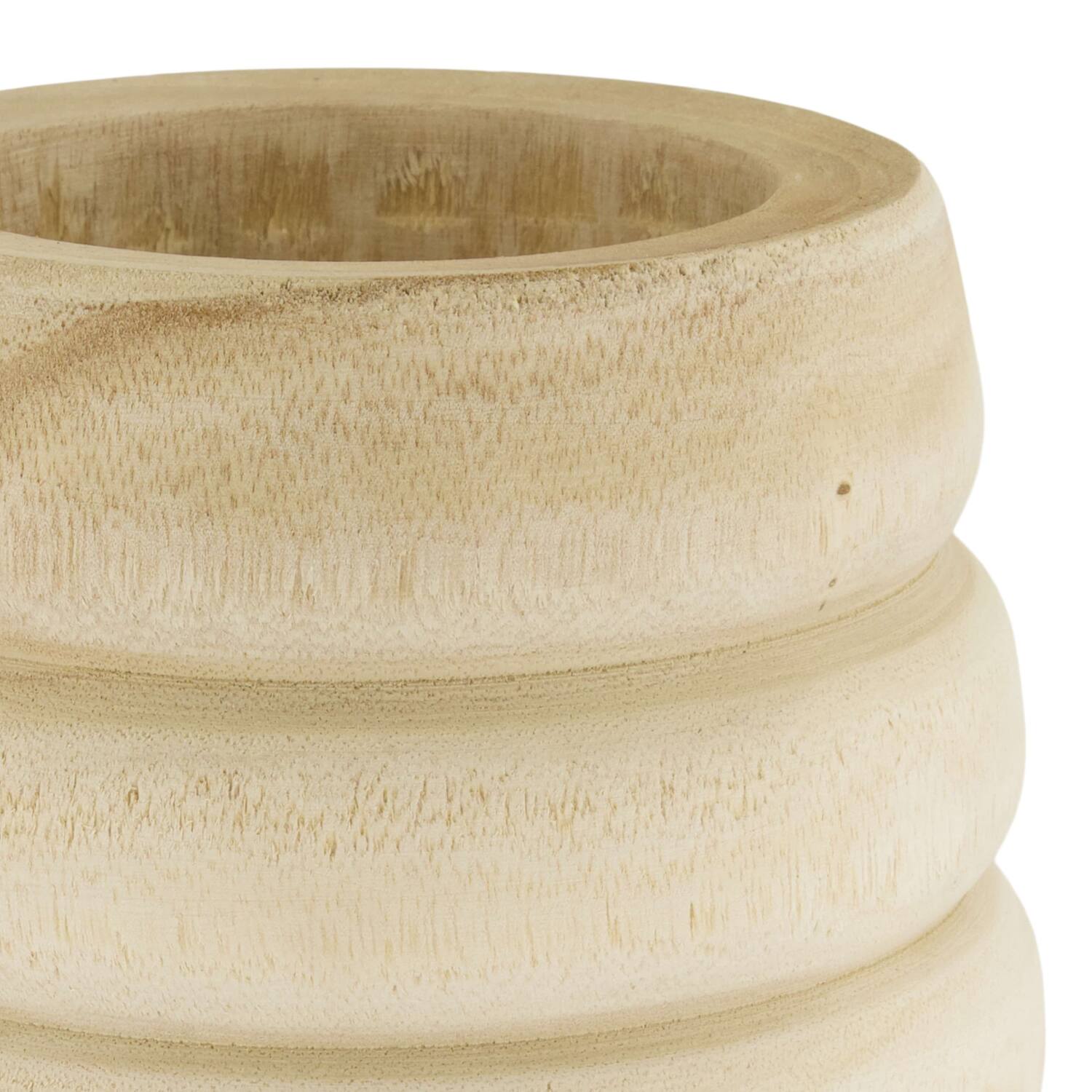 Vase paulownia wood 18x18x28cm - Natural