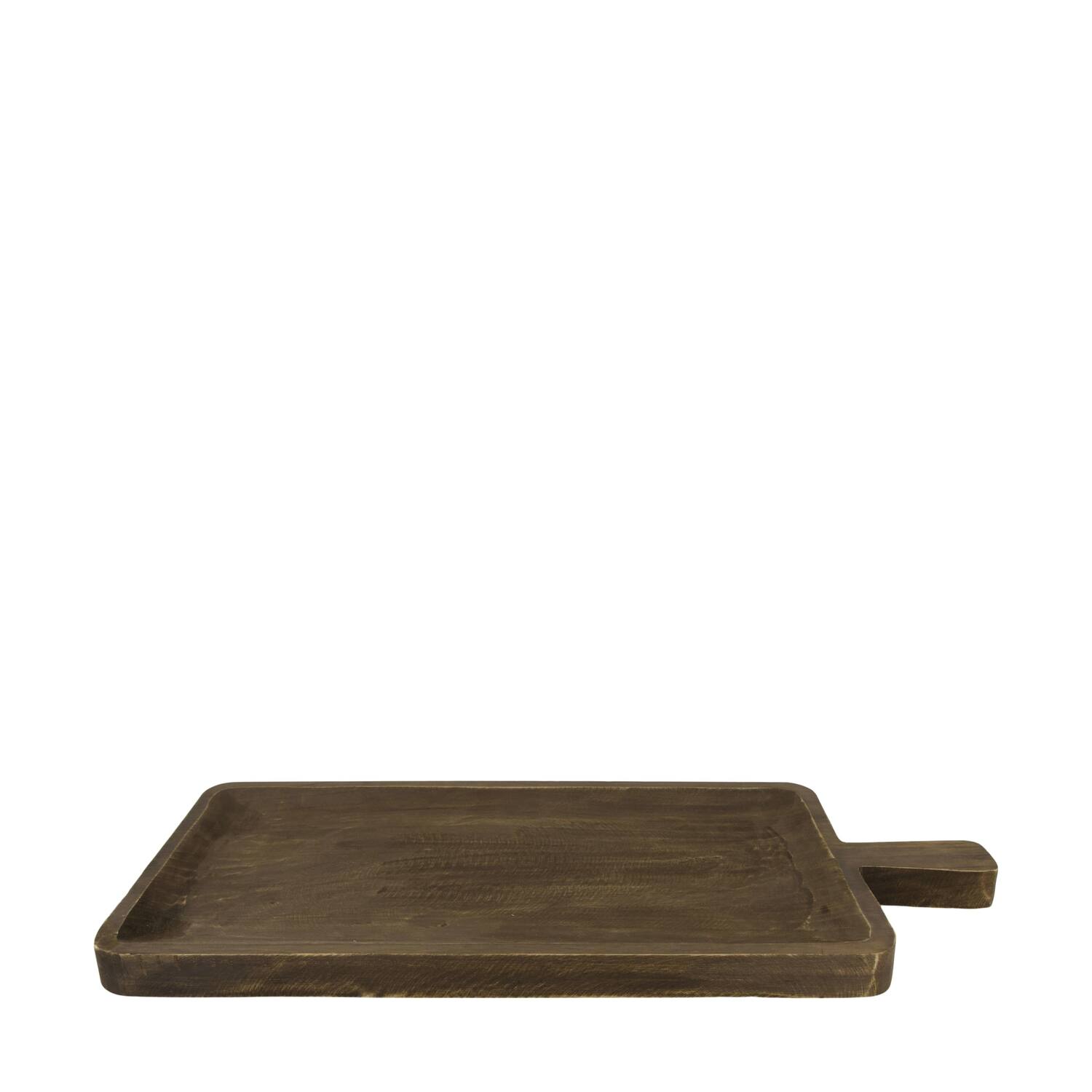 Tray rectangular paulownia wood with handle 58x28.5x3.5cm - Black
