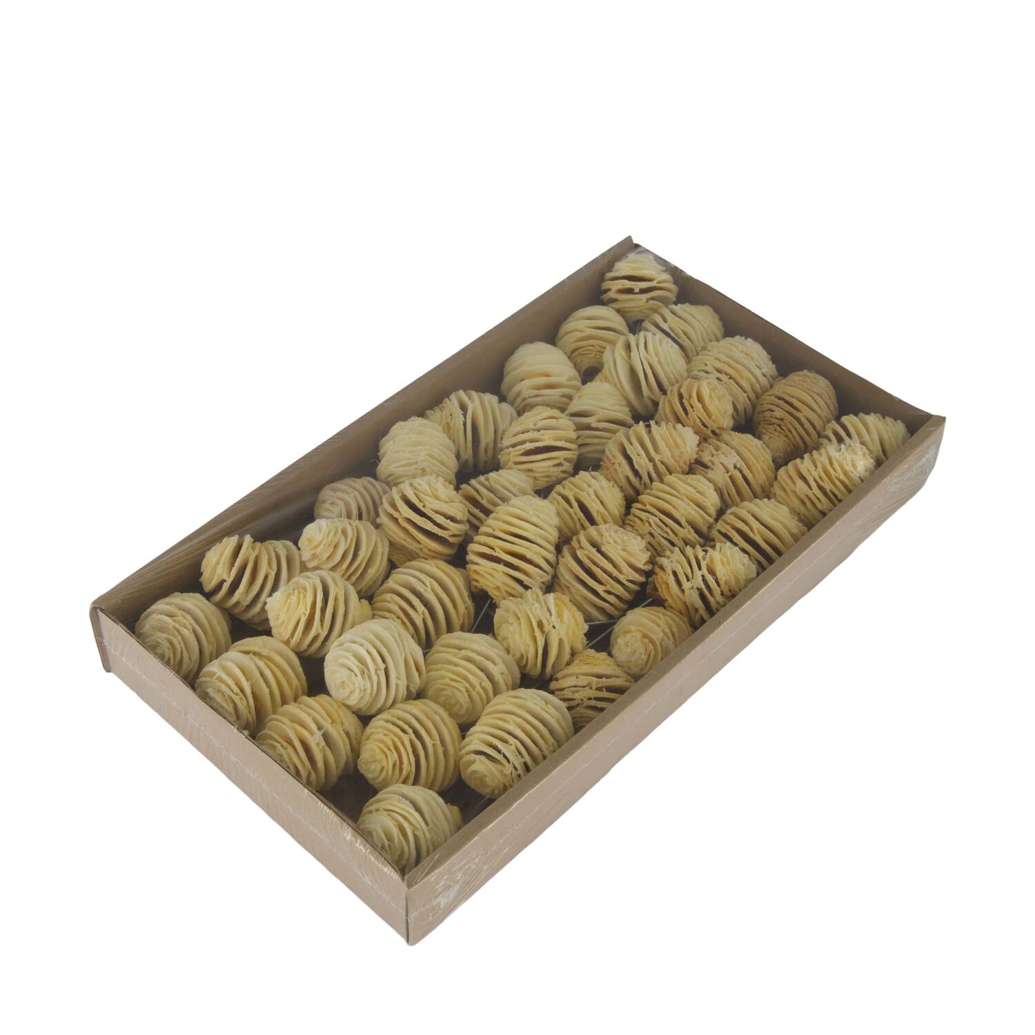 Platyspermum on wire stem 40pc in tray 36x20x5cm - Cream