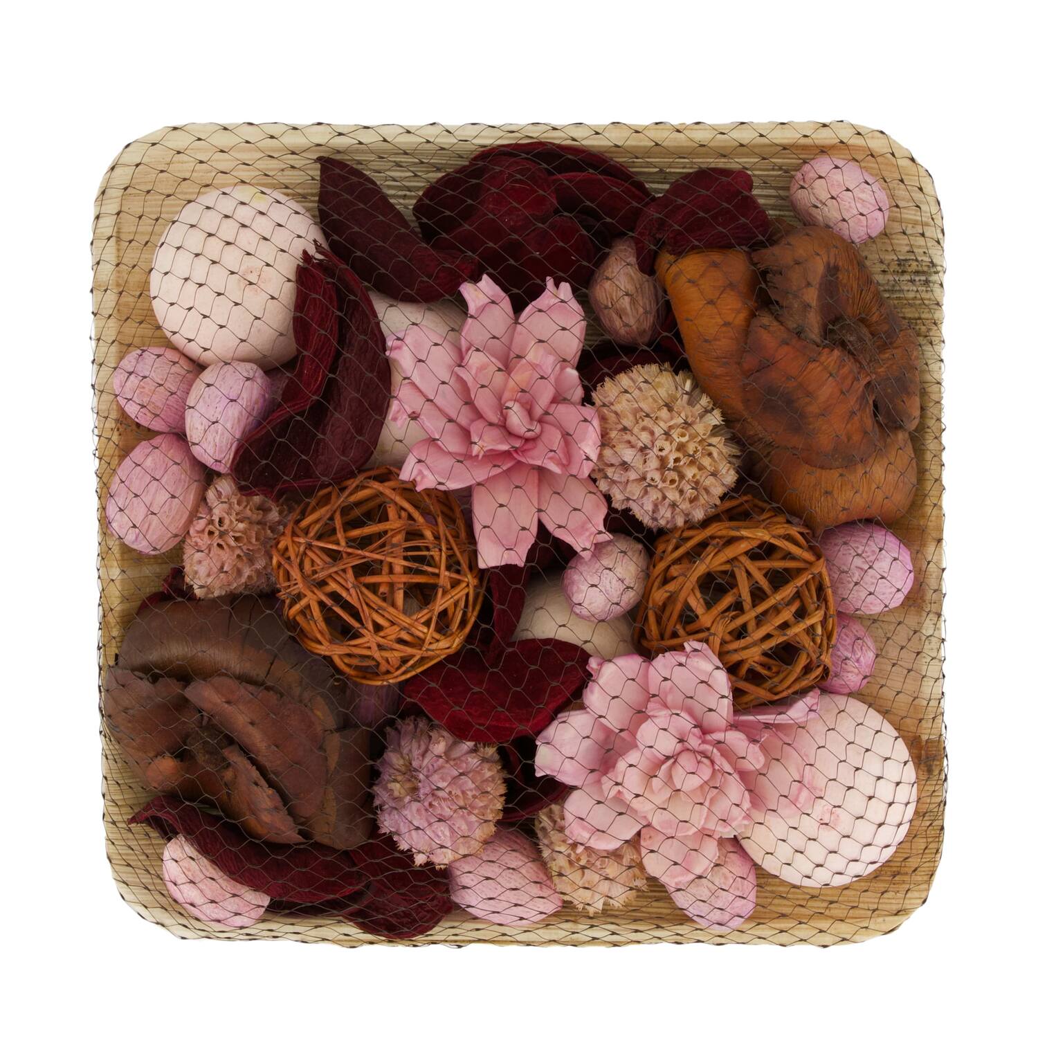 Potpourri with acacia plate nature 25.5x25.5x8cm - Multi