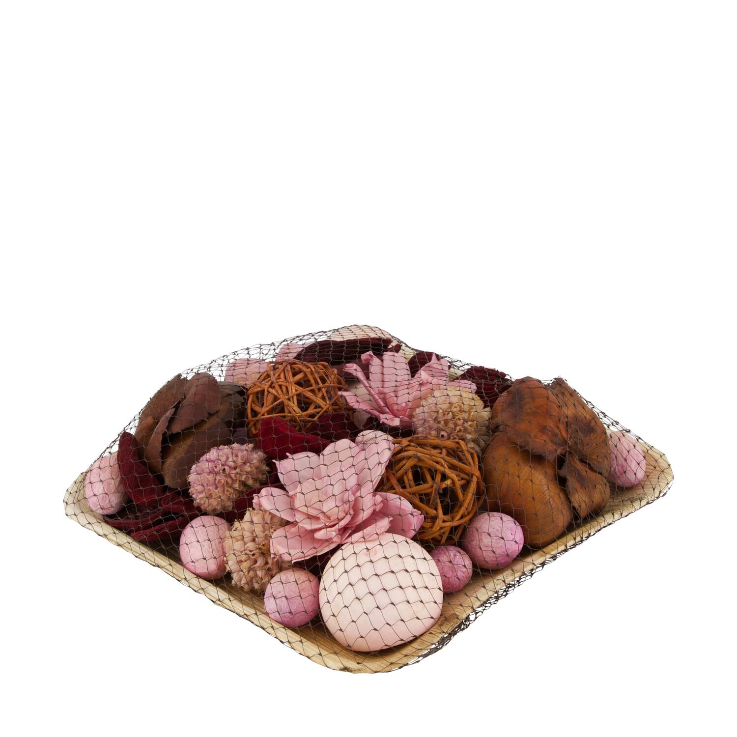 Potpourri with acacia plate nature 25.5x25.5x8cm - Multi