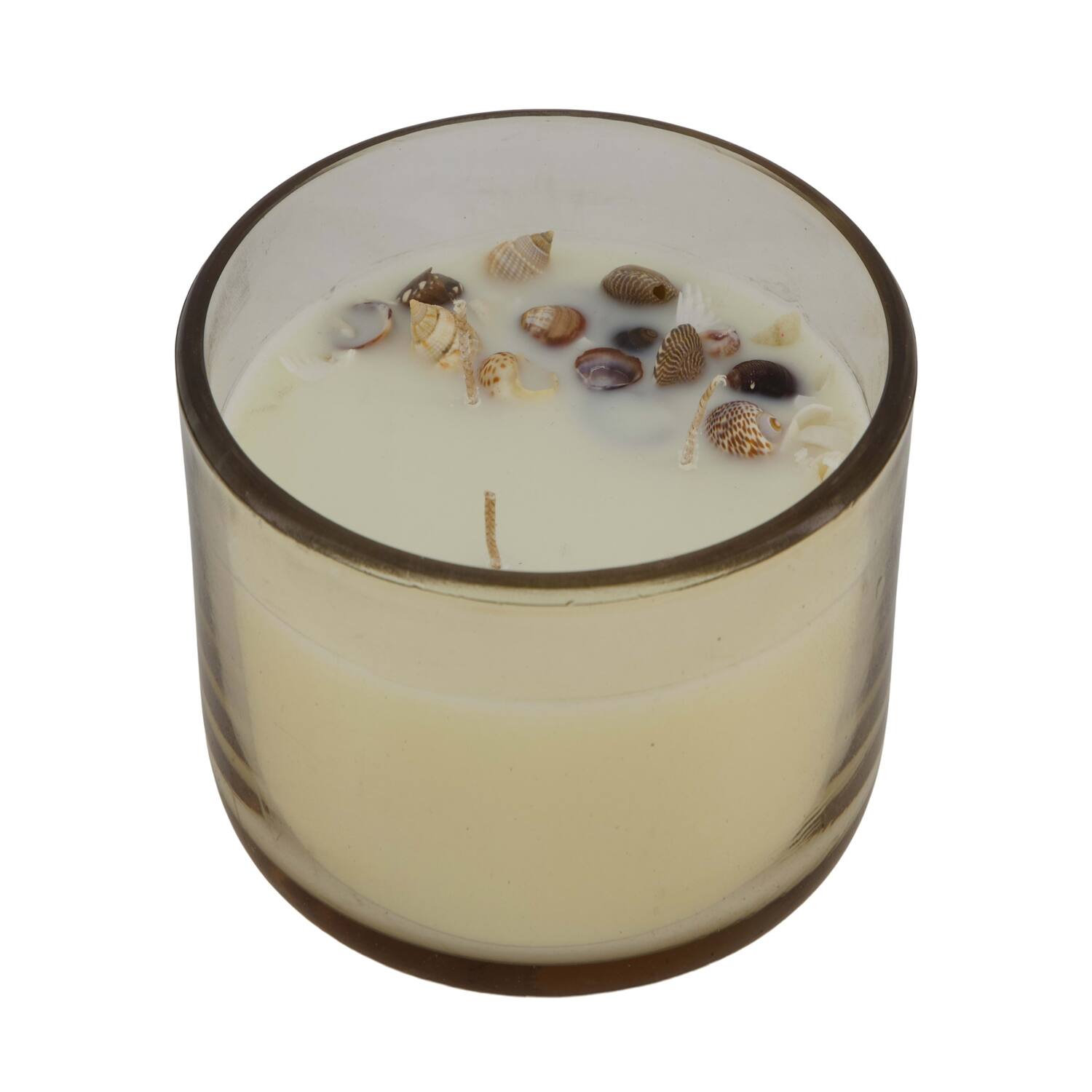 Candle ocean  sea breeze scent wax with glass 11.5x11.5x6cm - Orange