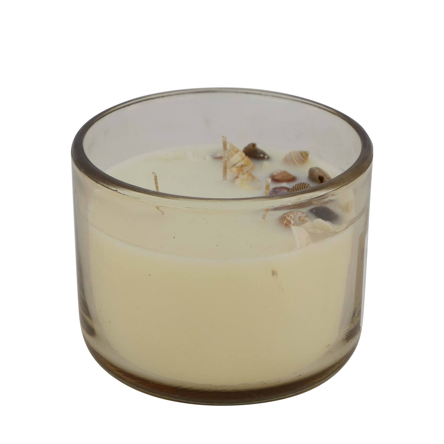 Candle ocean  sea breeze scent wax with glass 11.5x11.5x6cm - Orange