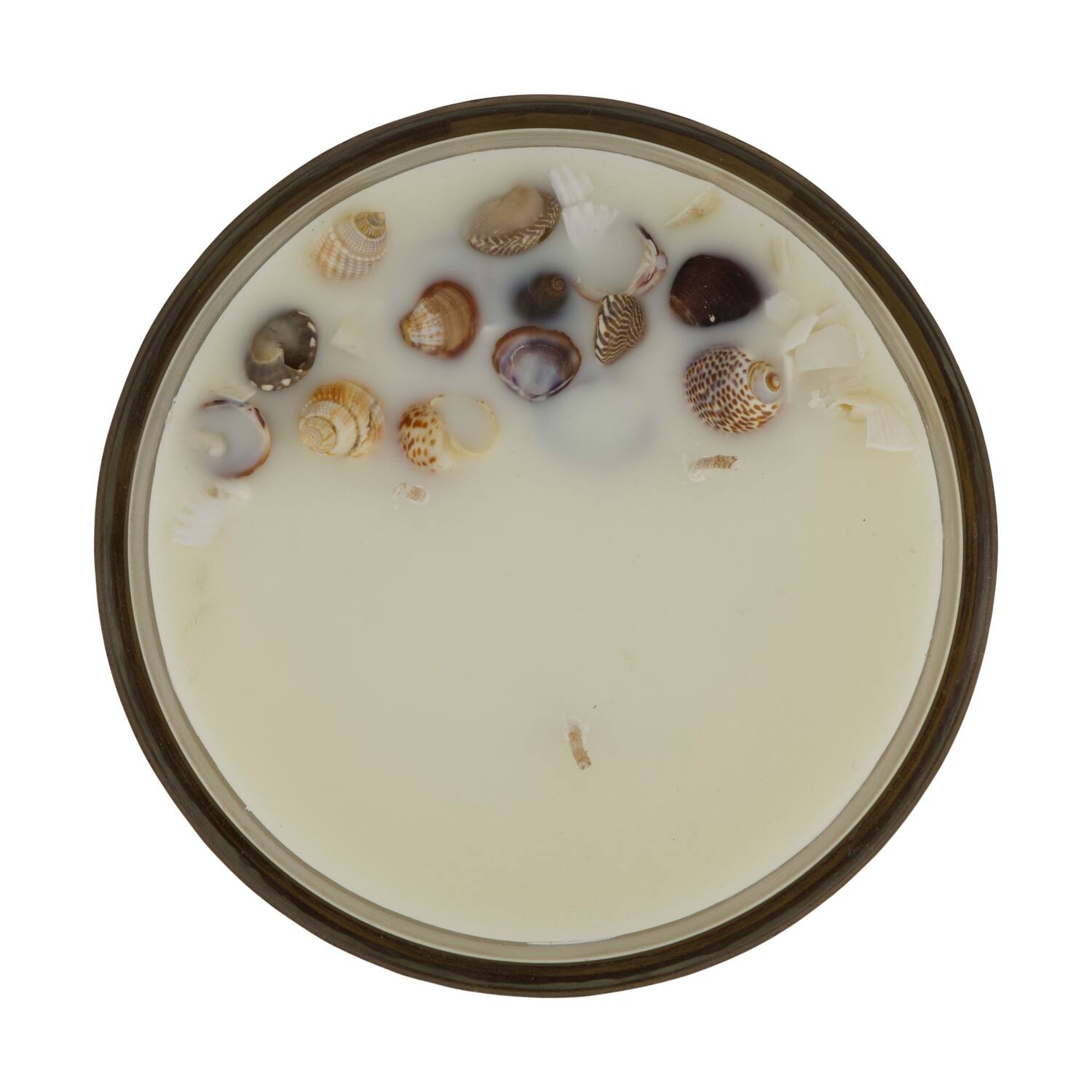 Candle ocean  sea breeze scent wax with glass 11.5x11.5x6cm - Orange