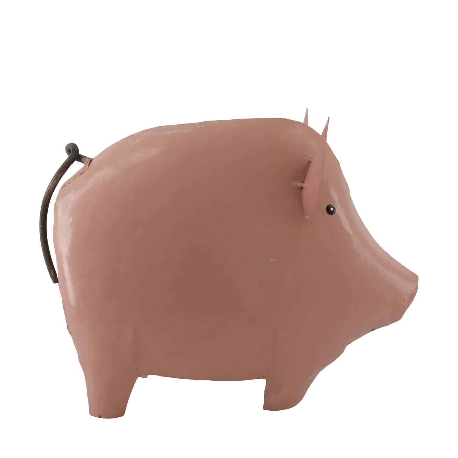 Statue pig metal 38x19x29cm - Pink