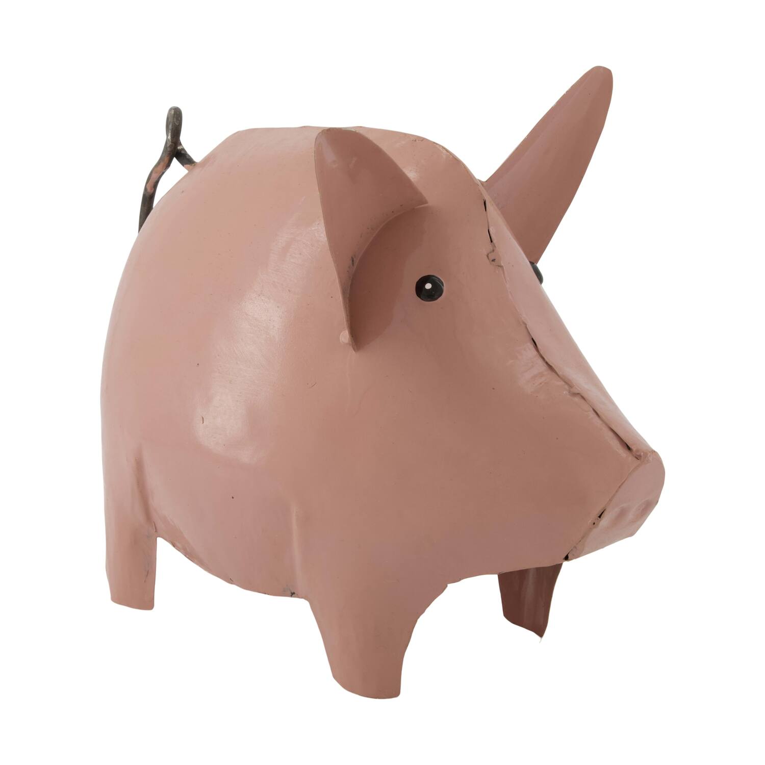 Statue pig metal 28x15x22cm - Pink