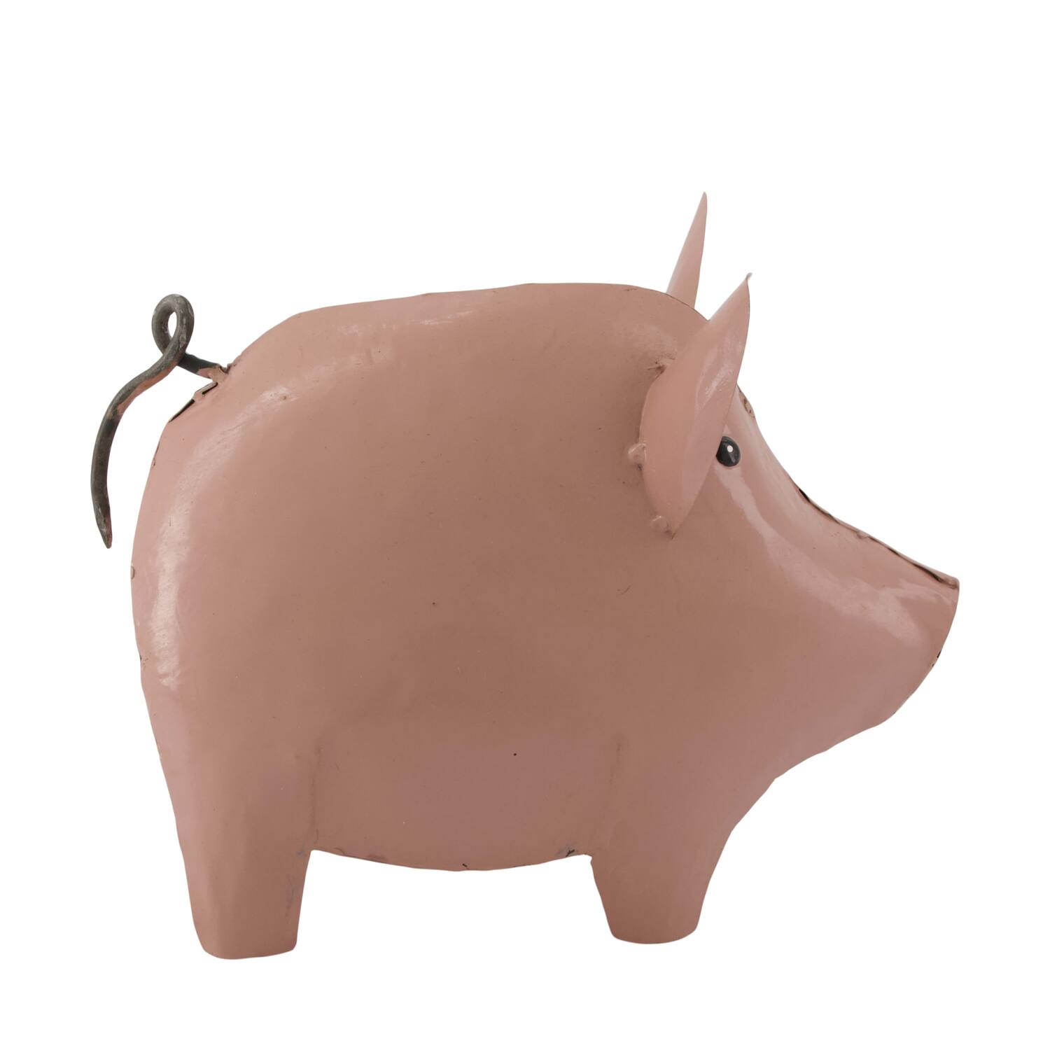Statue pig metal 28x15x22cm - Pink