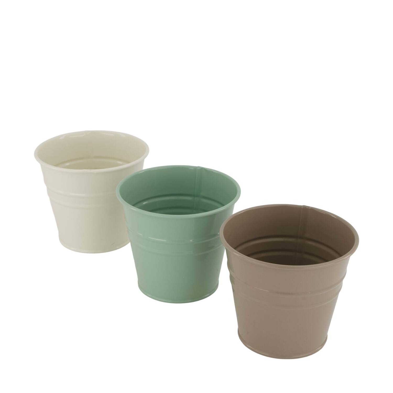 Planter round metal 17x17x16cm