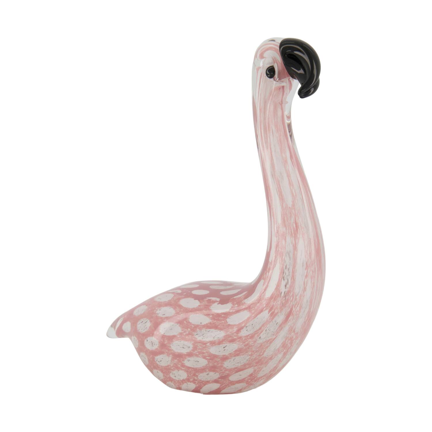 Statue flamingo glass 14x7x20cm - Pink