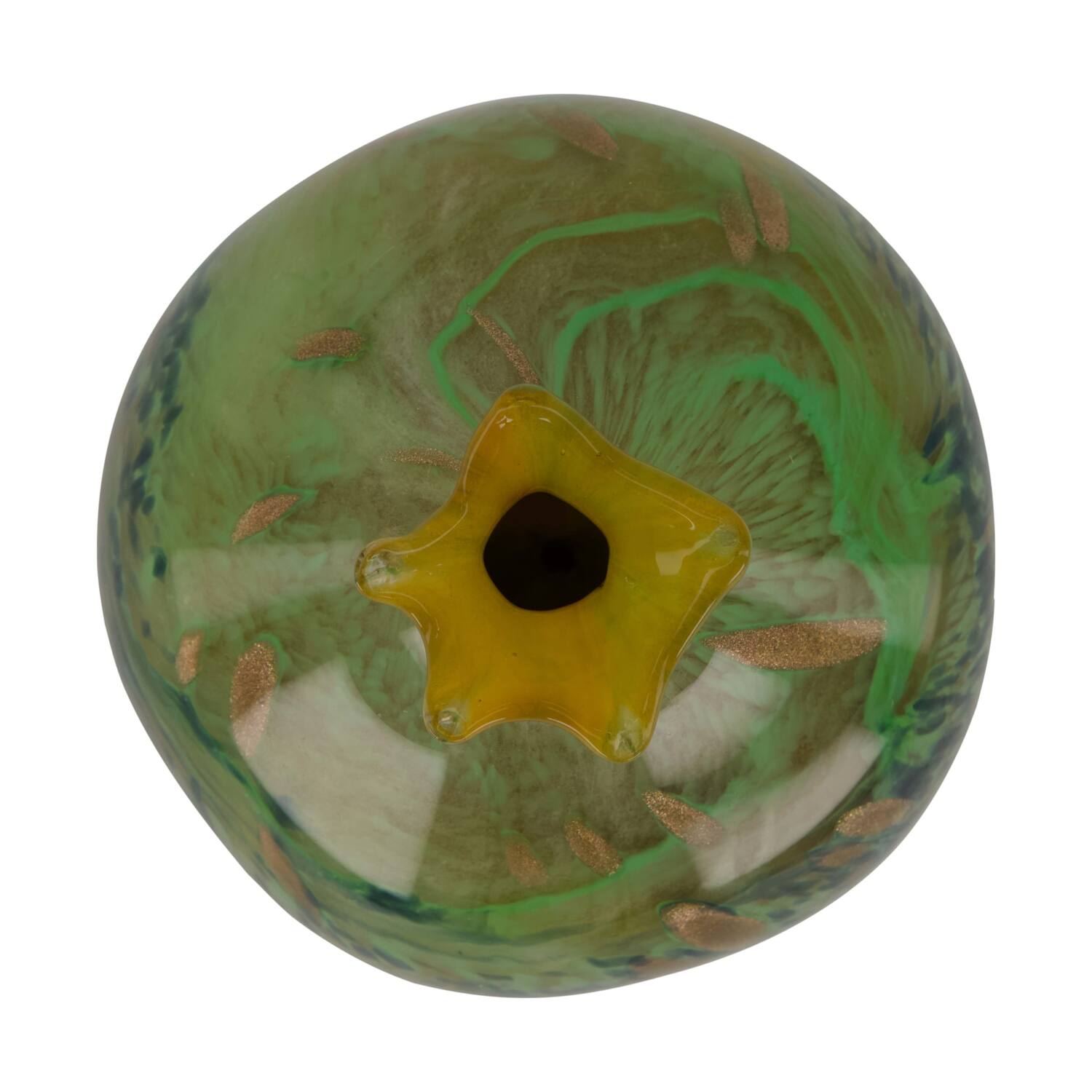 Statue pomegranate glass 12x12x13cm - Green